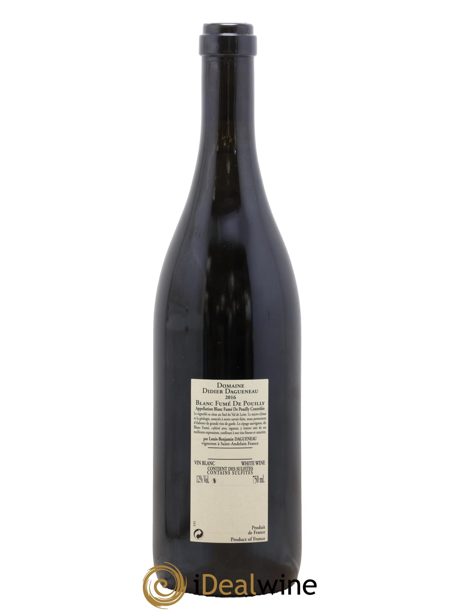 Pouilly-Fumé Blanc Fumé de Pouilly Dagueneau (Domaine Didier - Louis-Benjamin) 2016 - Lot of 1 bottle - 1