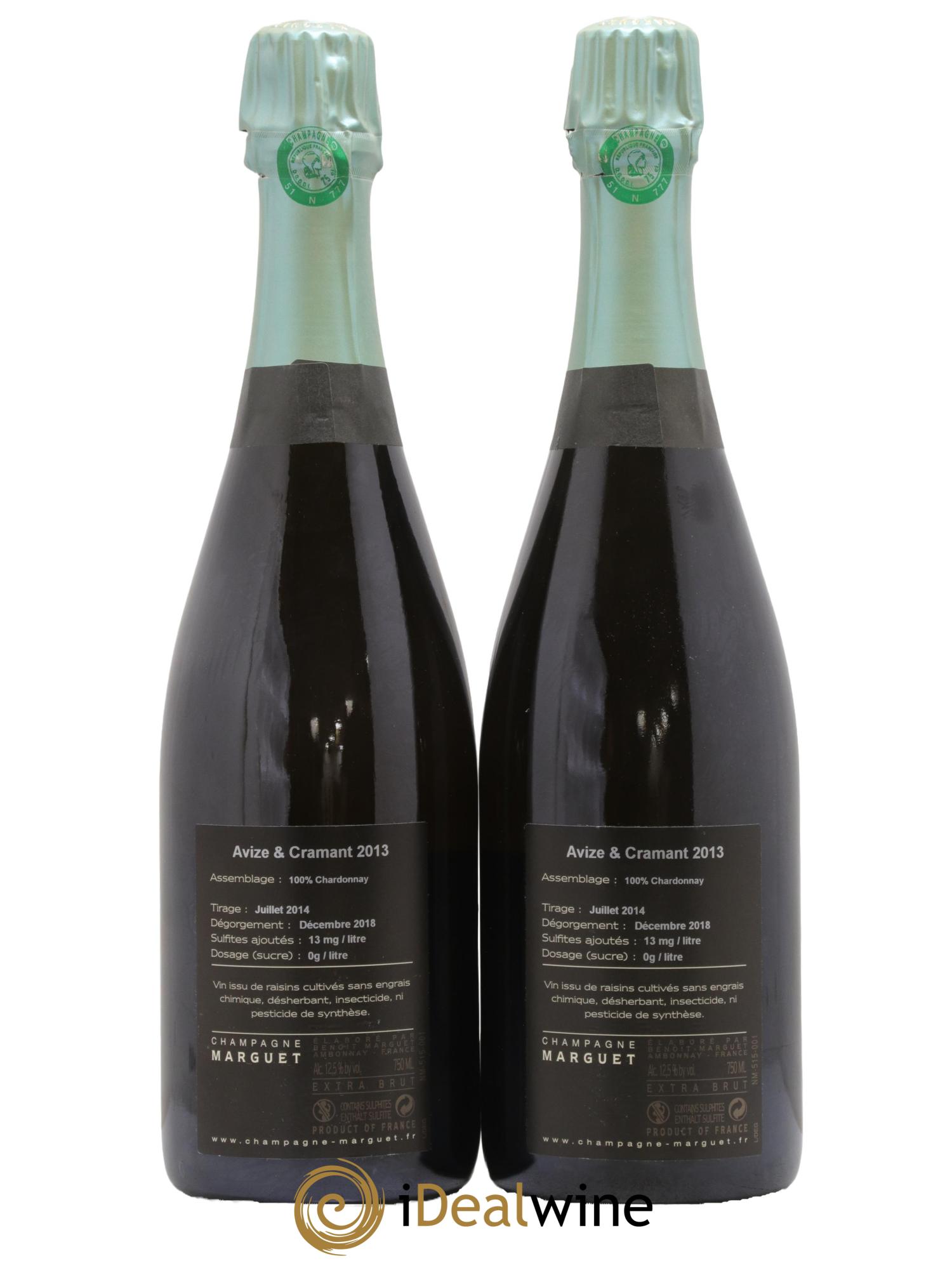 Avize & Cramant Grand Cru Extra-Brut Marguet 2013 - Lot de 2 bouteilles - 1