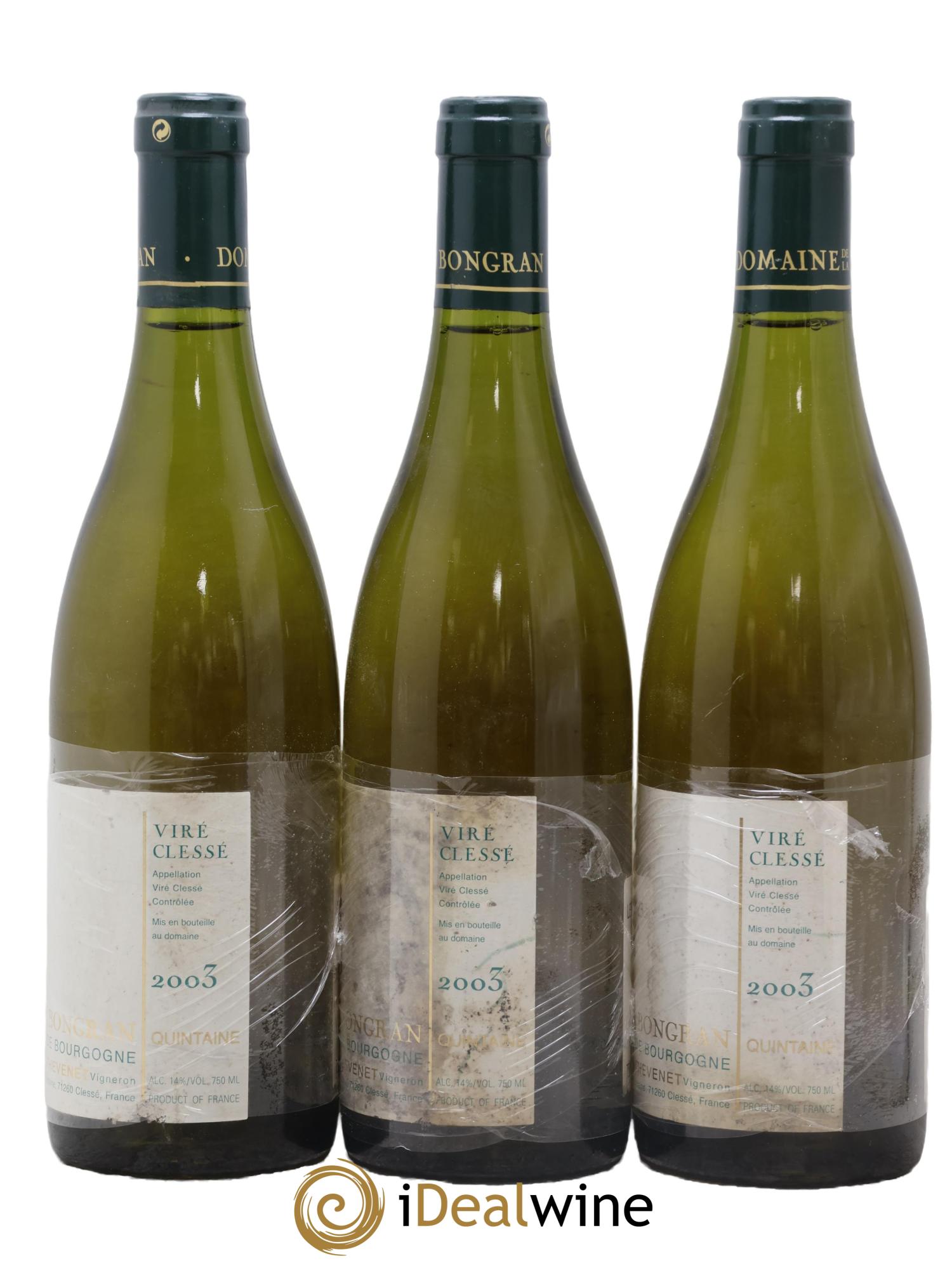 Viré-Clessé Cuvée E.J. Thevenet Domaine de la Bongran (J.Thevenet) 2003 - Lot de 3 bouteilles - 1
