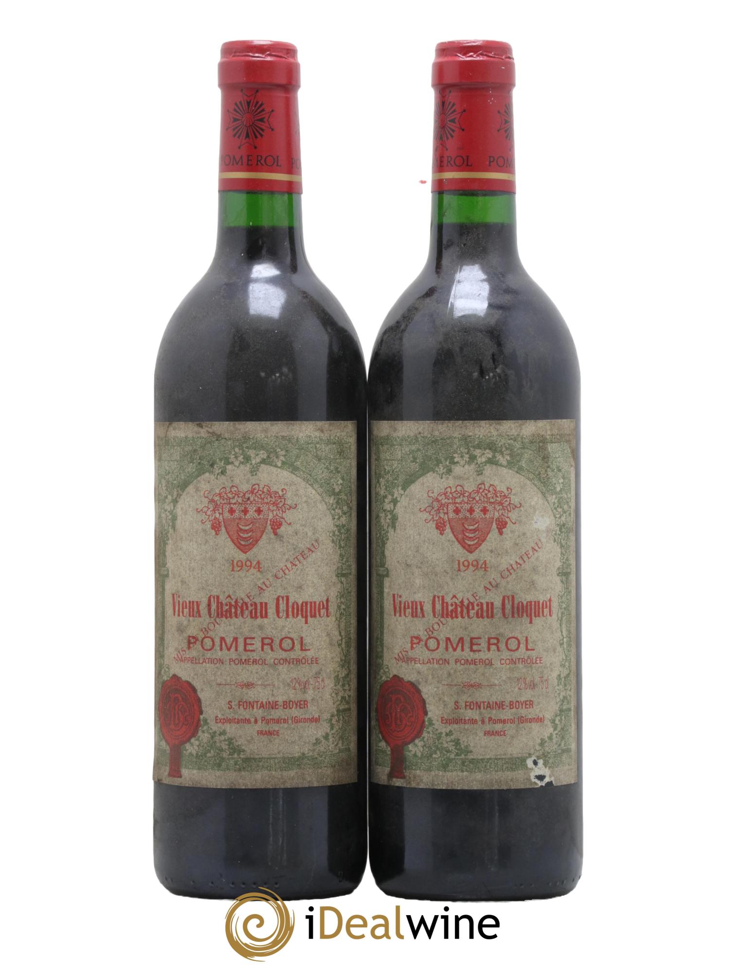 Pomerol Vieux Chateau Cloquet 1994 - Lot de 2 bouteilles - 0