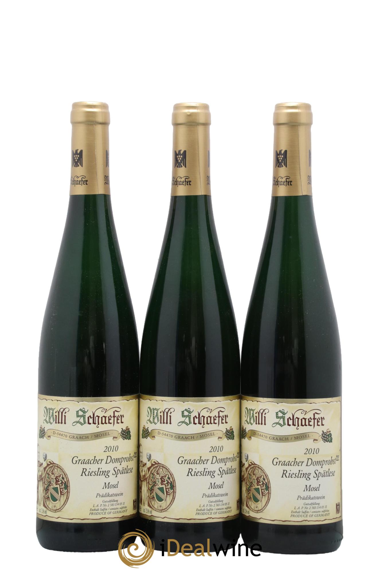 Allemagne Mosel-Saar Riesling Willi Schaefer Graacher Domprobst Spatlese 2010 - Lot de 3 bouteilles - 0