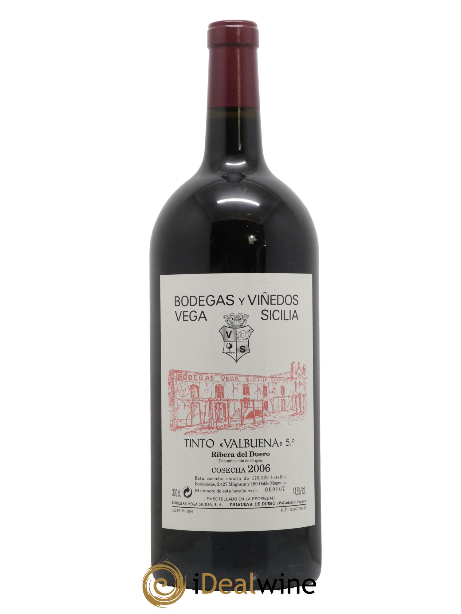 Ribera Del Duero DO Vega Sicilia Valbuena 5 ano Famille Alvarez 2006 - Lot de 1 double magnum - 0