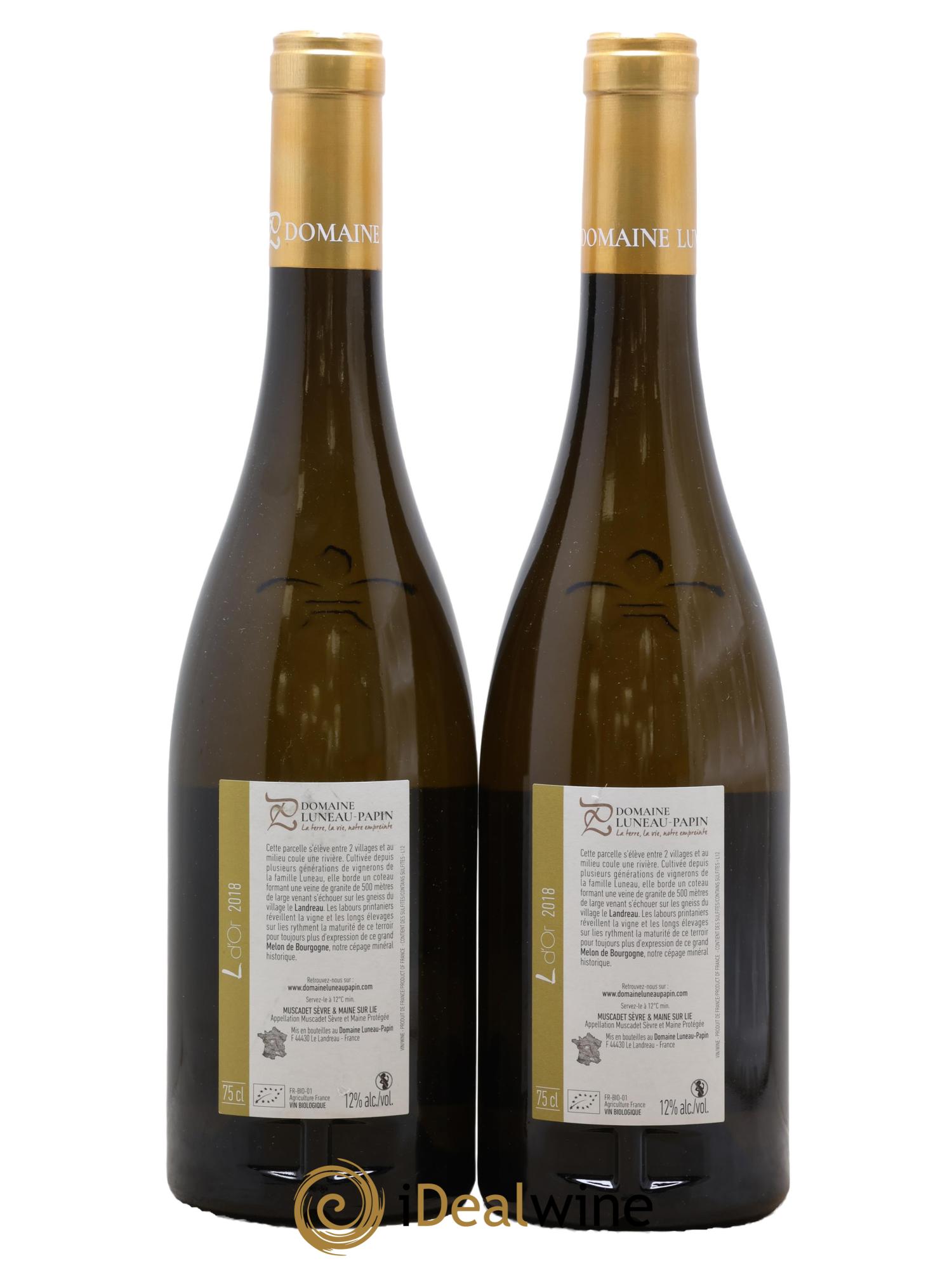 Muscadet-Sèvre-et-Maine L D'Or Luneau-Papin 2018 - Lot de 2 bouteilles - 1