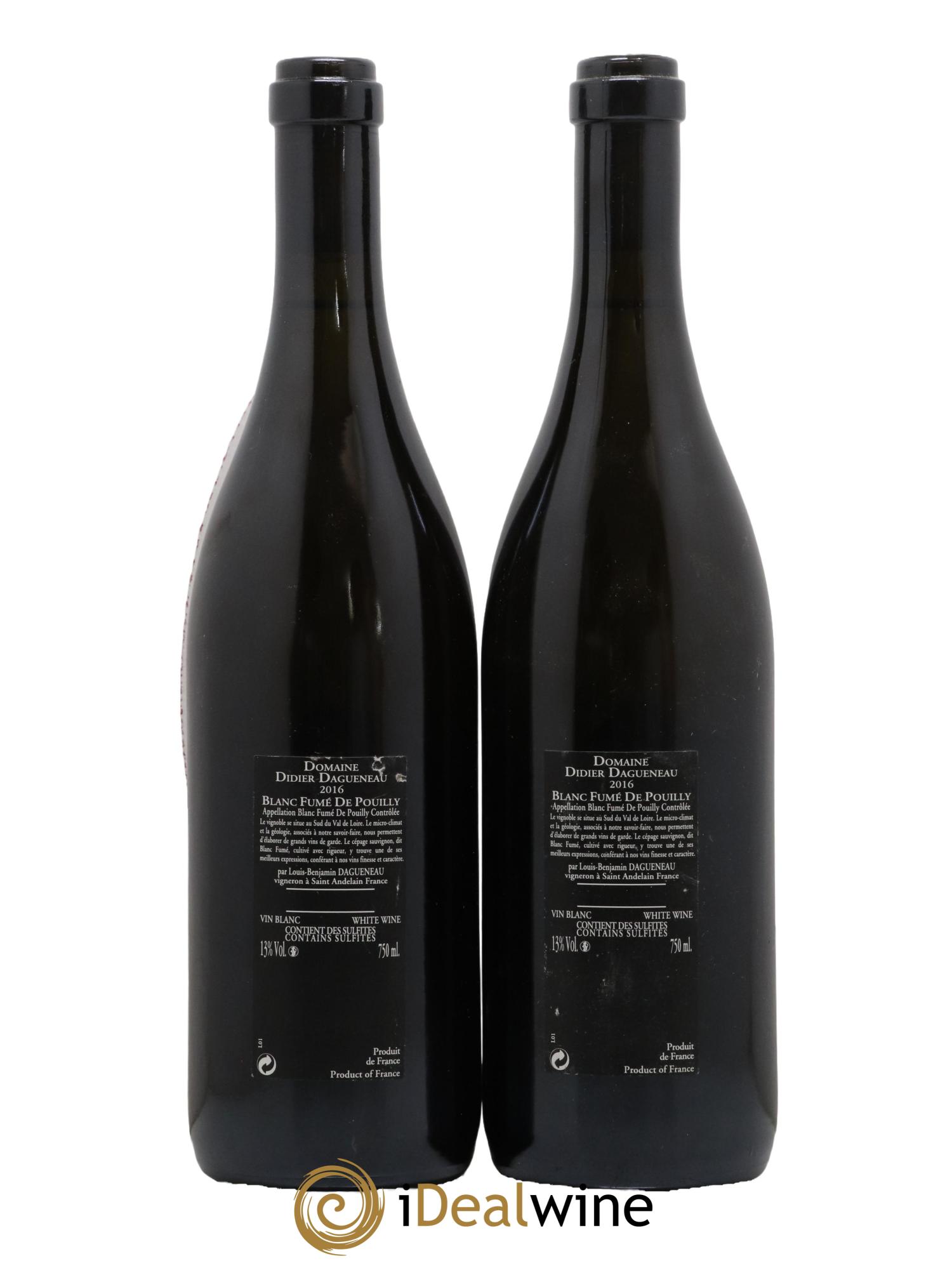 Vin de France (anciennement Pouilly-Fumé) Silex Dagueneau (Domaine Didier - Louis-Benjamin) 2016 - Lot de 2 bouteilles - 1