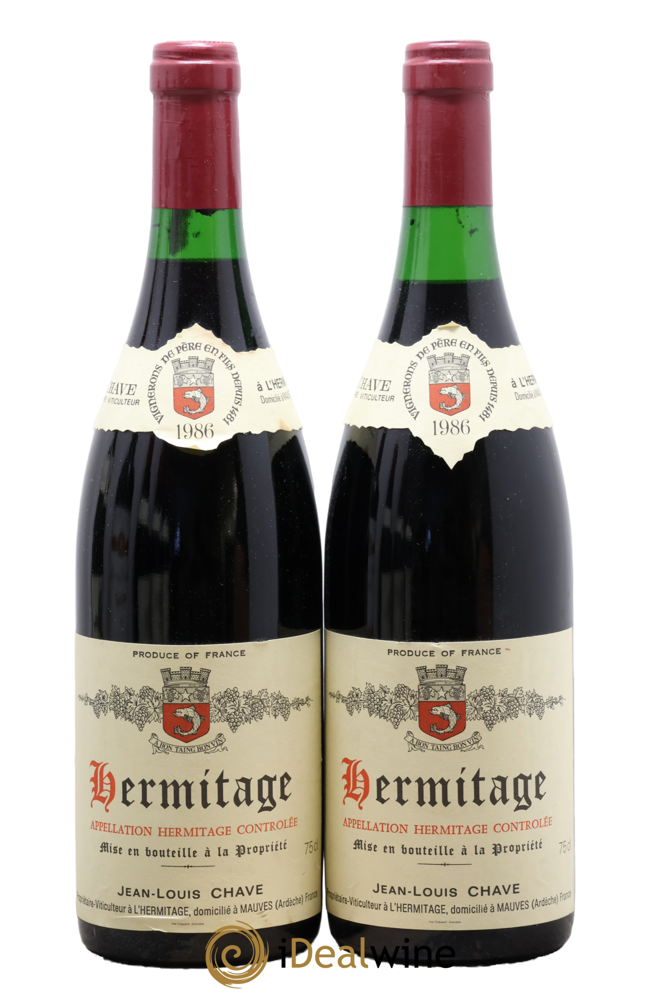 Hermitage Jean-Louis Chave 1986 - Lot de 2 bouteilles - 0