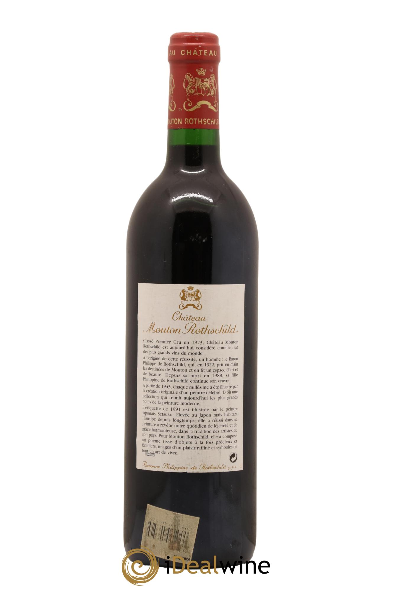 Château Mouton Rothschild 1er Grand Cru Classé 1991 - Lot de 1 bouteille - 1