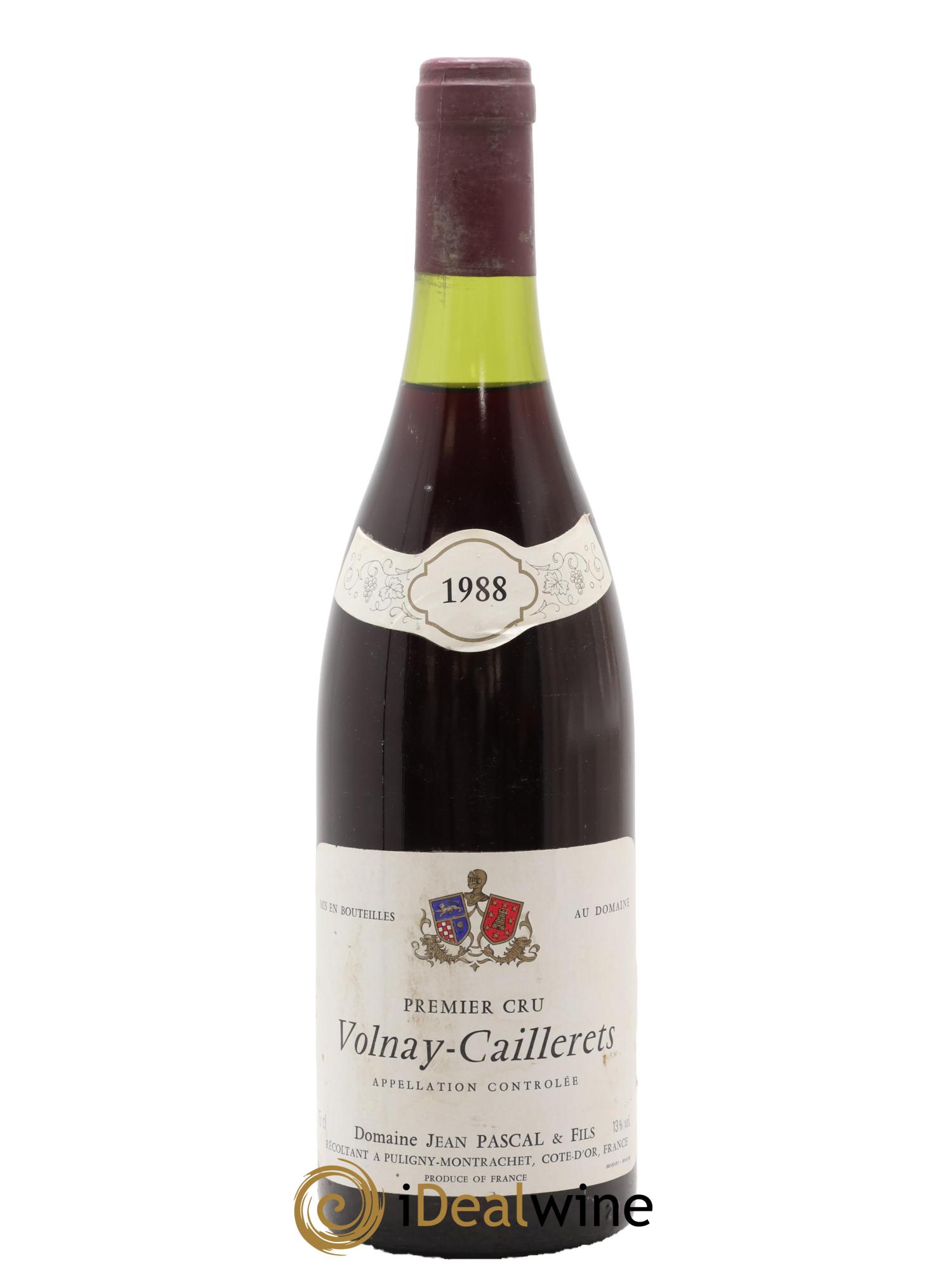 Volnay 1er Cru Les Caillerets Jean Pascal 1988 - Posten von 1 Flasche - 0