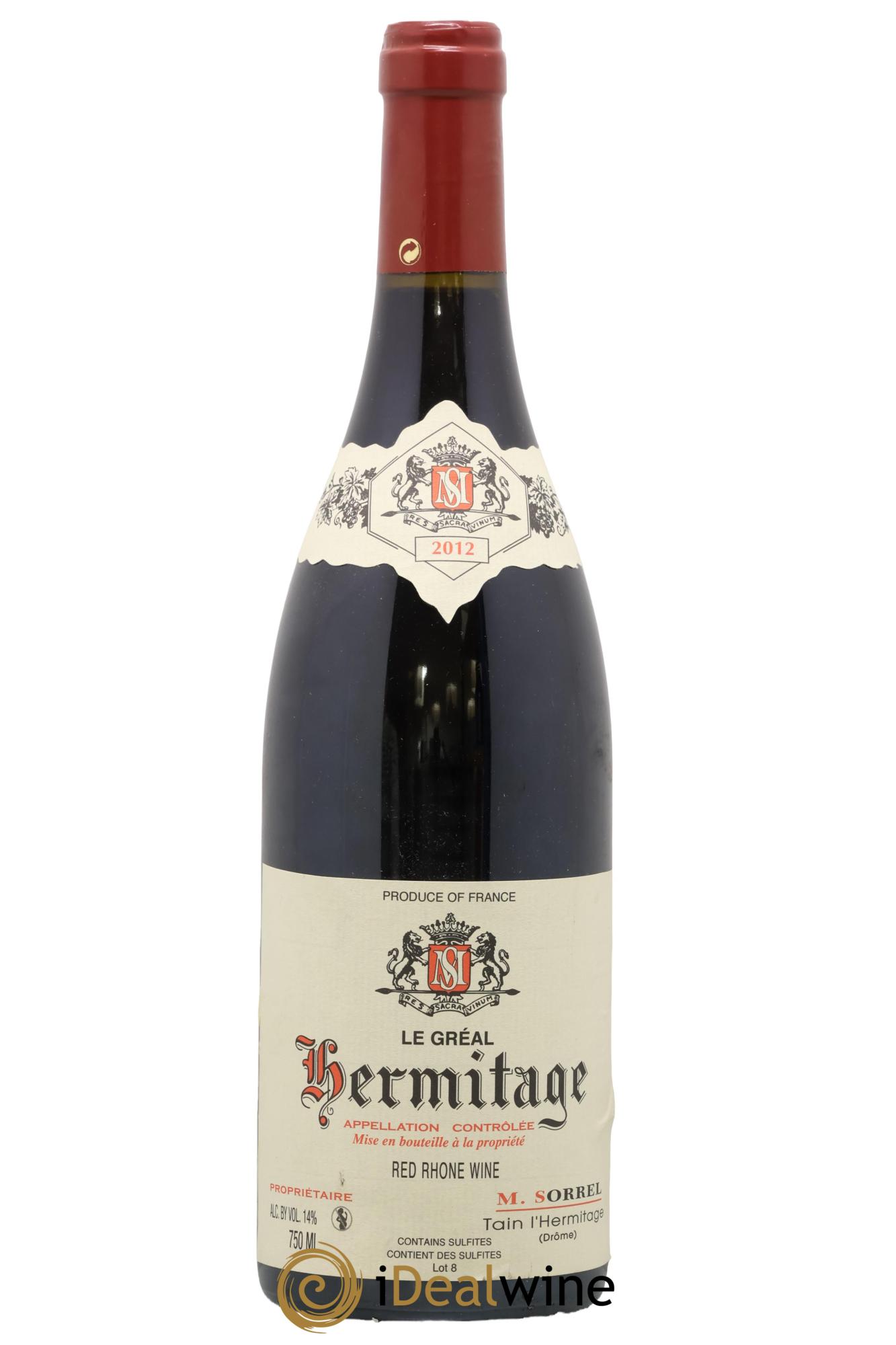 Hermitage Le Gréal Marc Sorrel 2012 - Lot of 1 bottle - 0