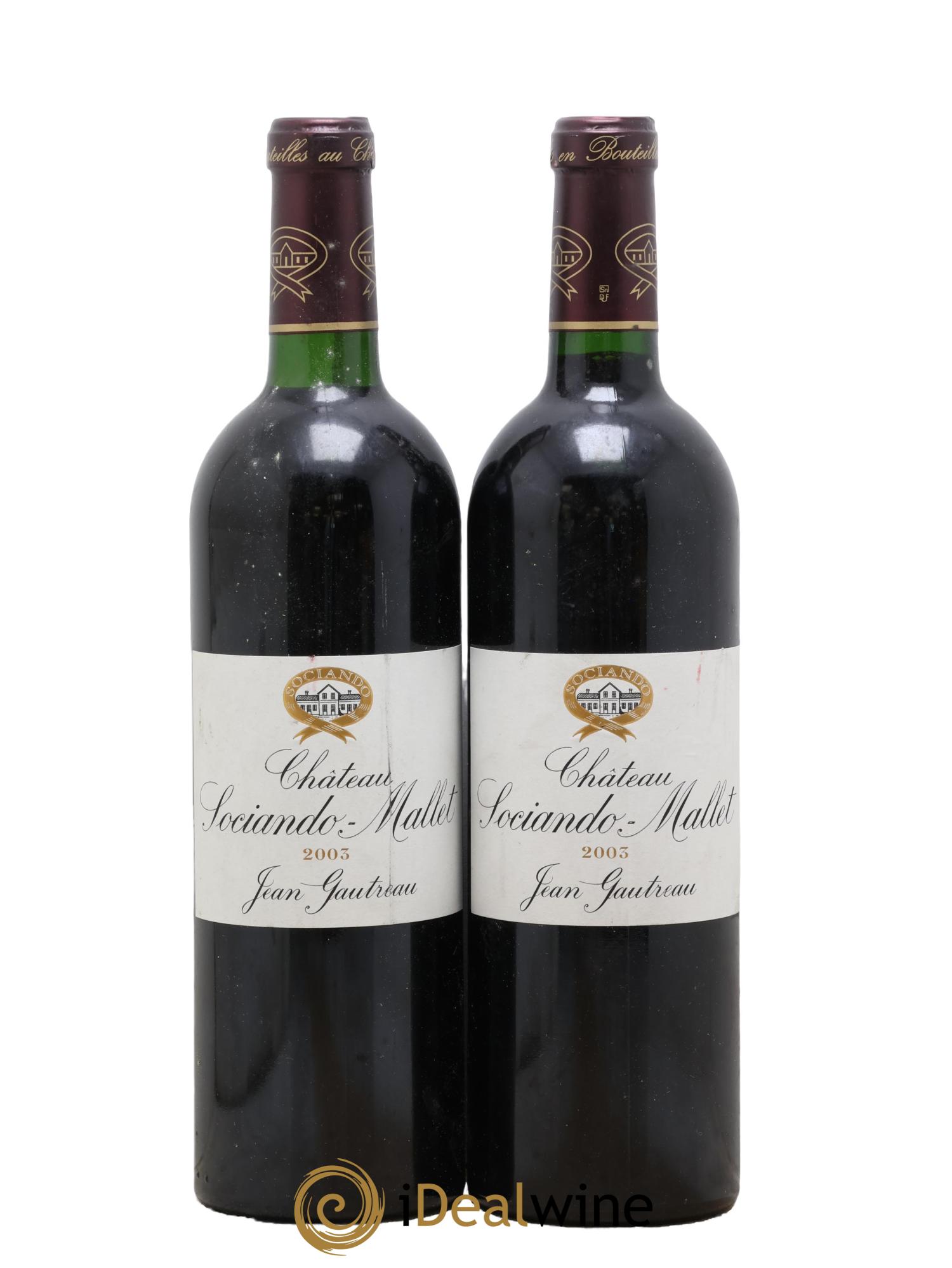 Château Sociando Mallet 2003 - Lot de 2 bouteilles - 0