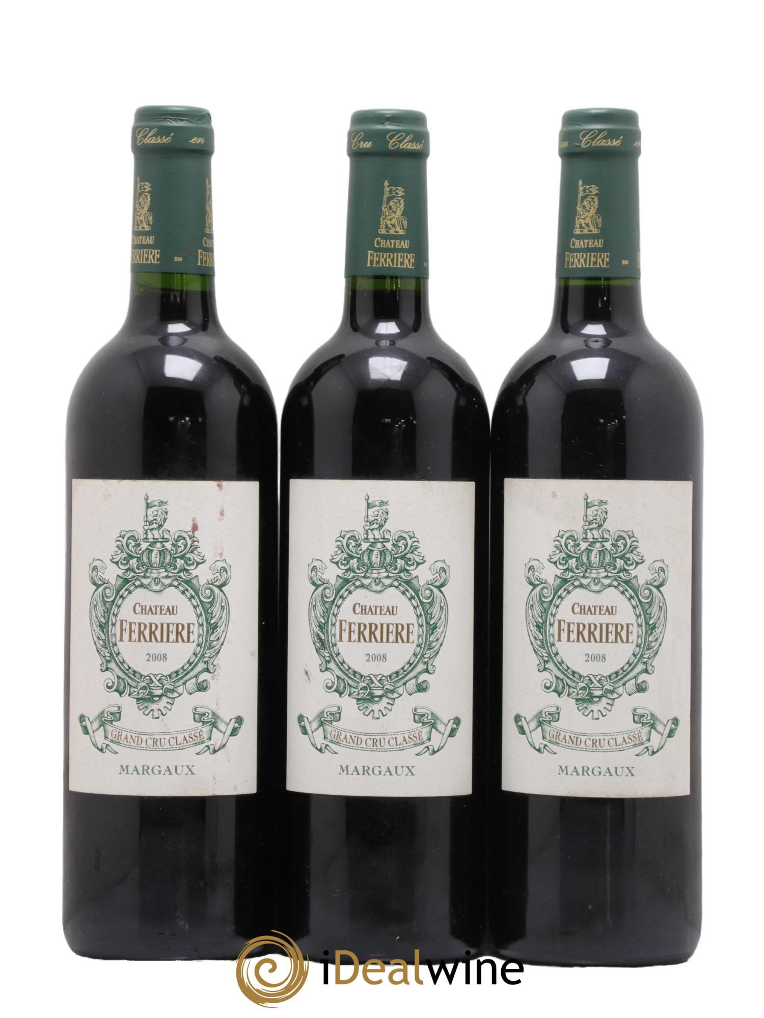 Château Ferrière 3ème Grand Cru Classé 2008 - Lot de 3 bouteilles - 0