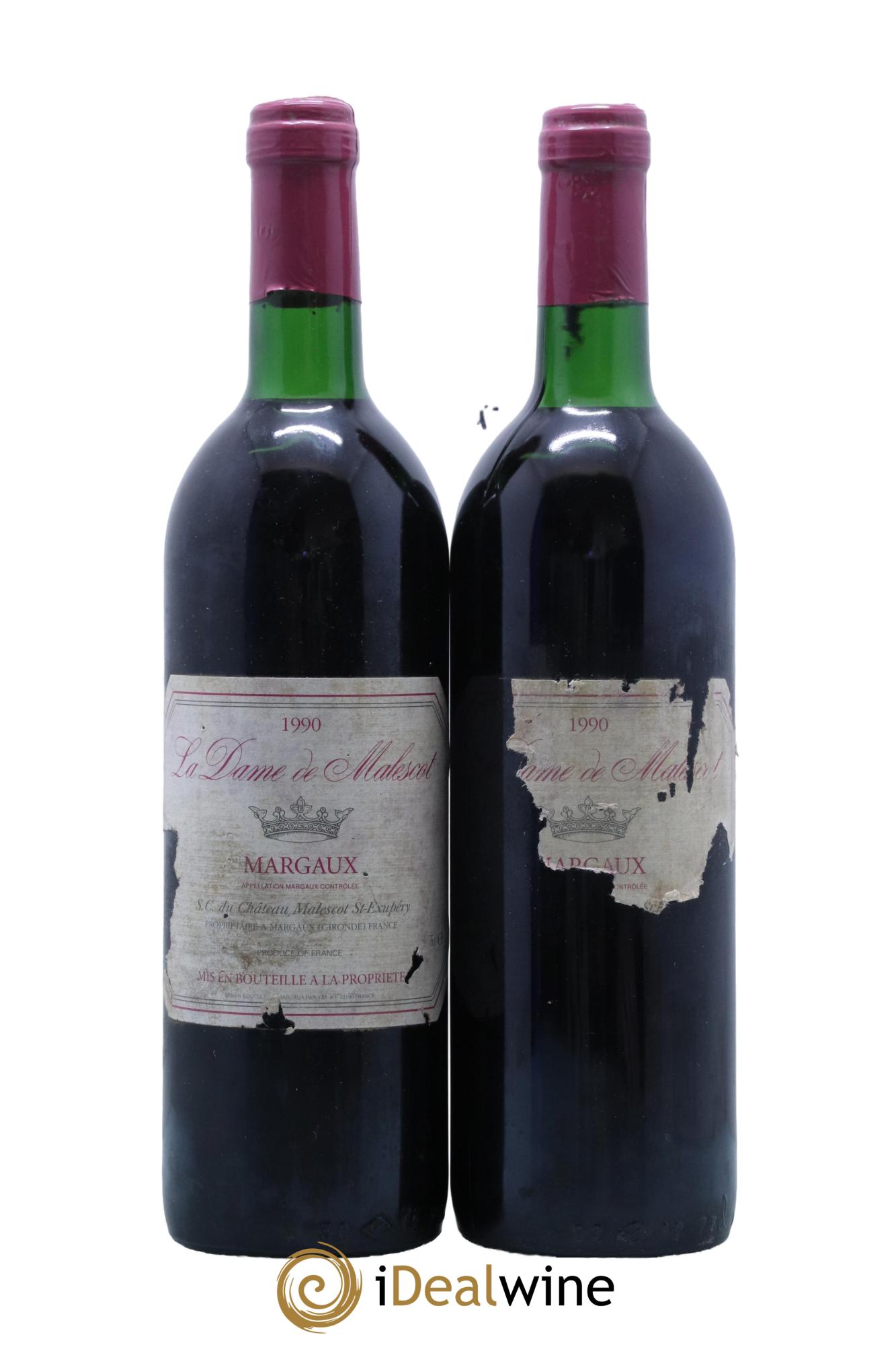La Dame de Malescot 1990 - Lot of 2 bottles - 0