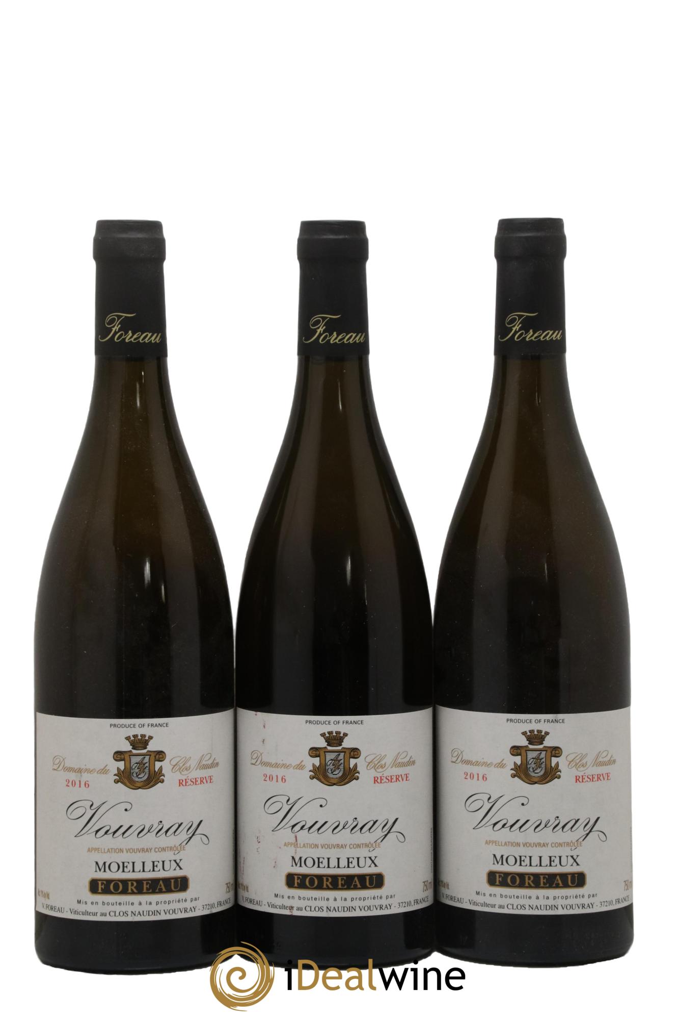 Vouvray Moelleux Réserve Clos Naudin - Philippe Foreau 2016 - Lotto di 3 bottiglie - 0