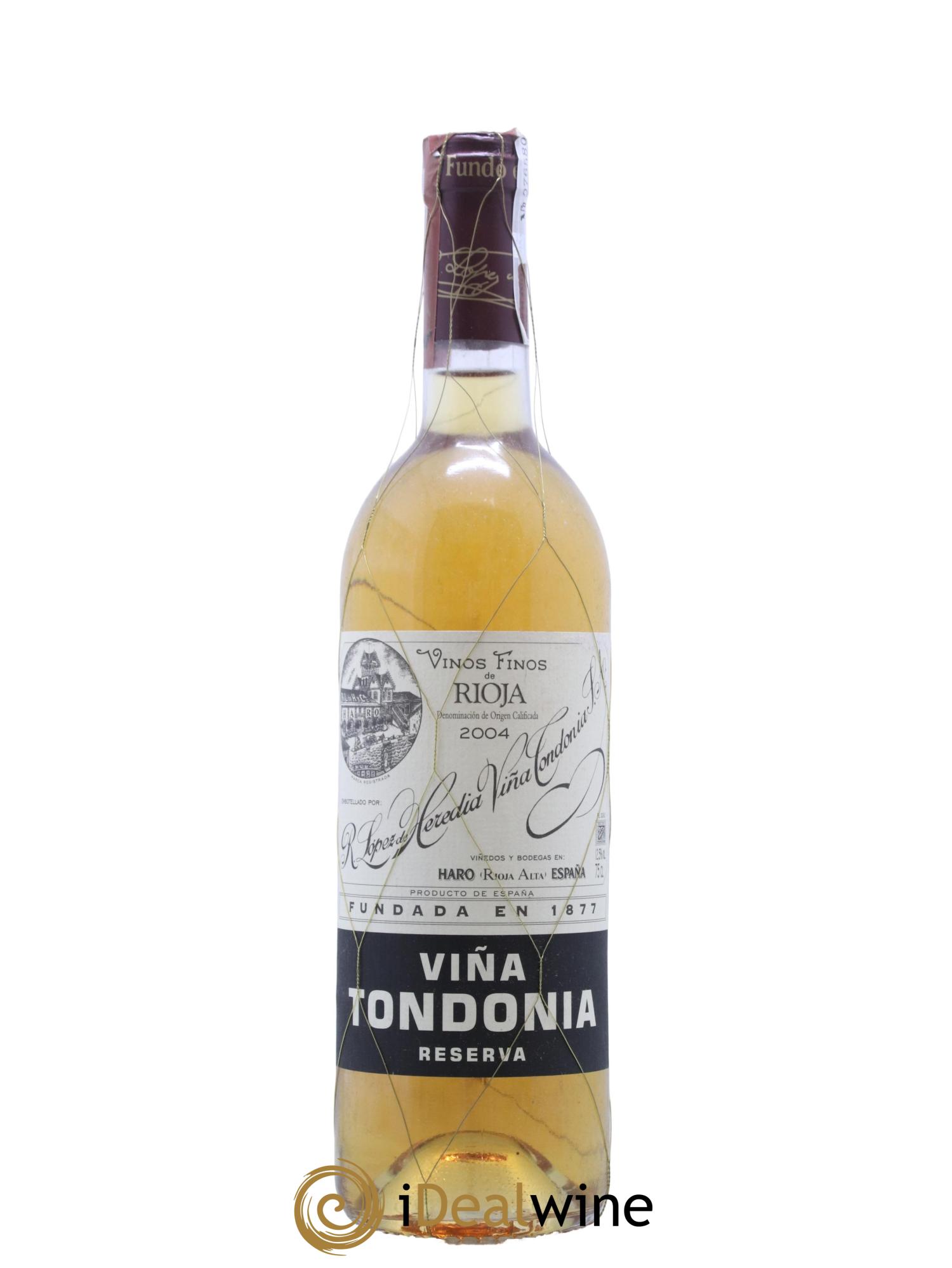 Rioja DOCA Reserva Vina Tondonia R. Lopez de Heredia 2004 - Lot de 1 bouteille - 0
