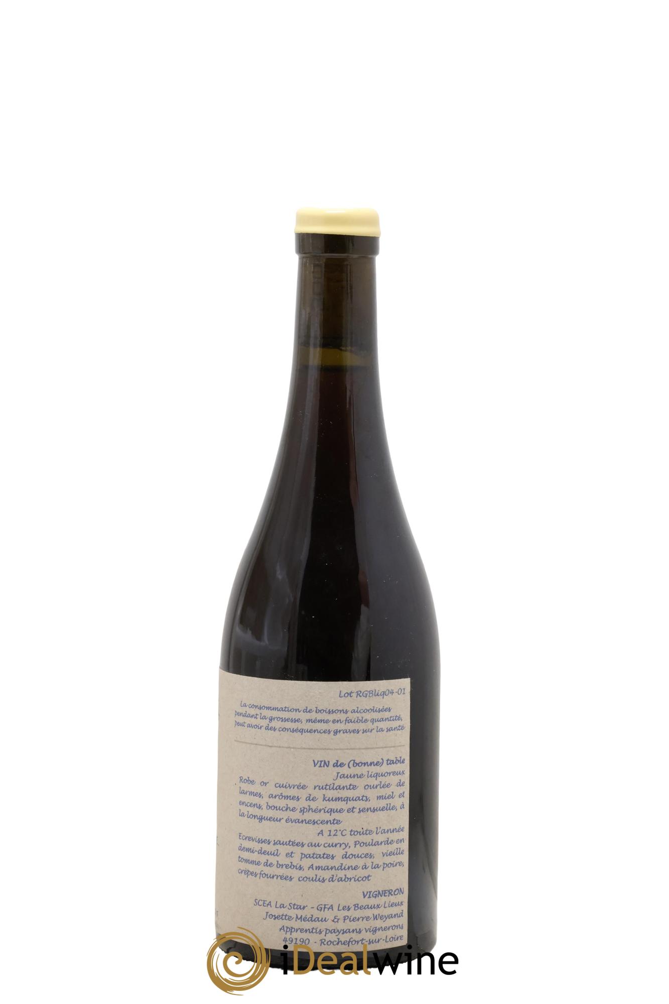 Vin de France Un vin de Terre Libre comme l'Air La Quintessence de Lumière des Guerches Josette Medau & Pierre Weyand 2004 - Lot of 1 500ml format  - 2