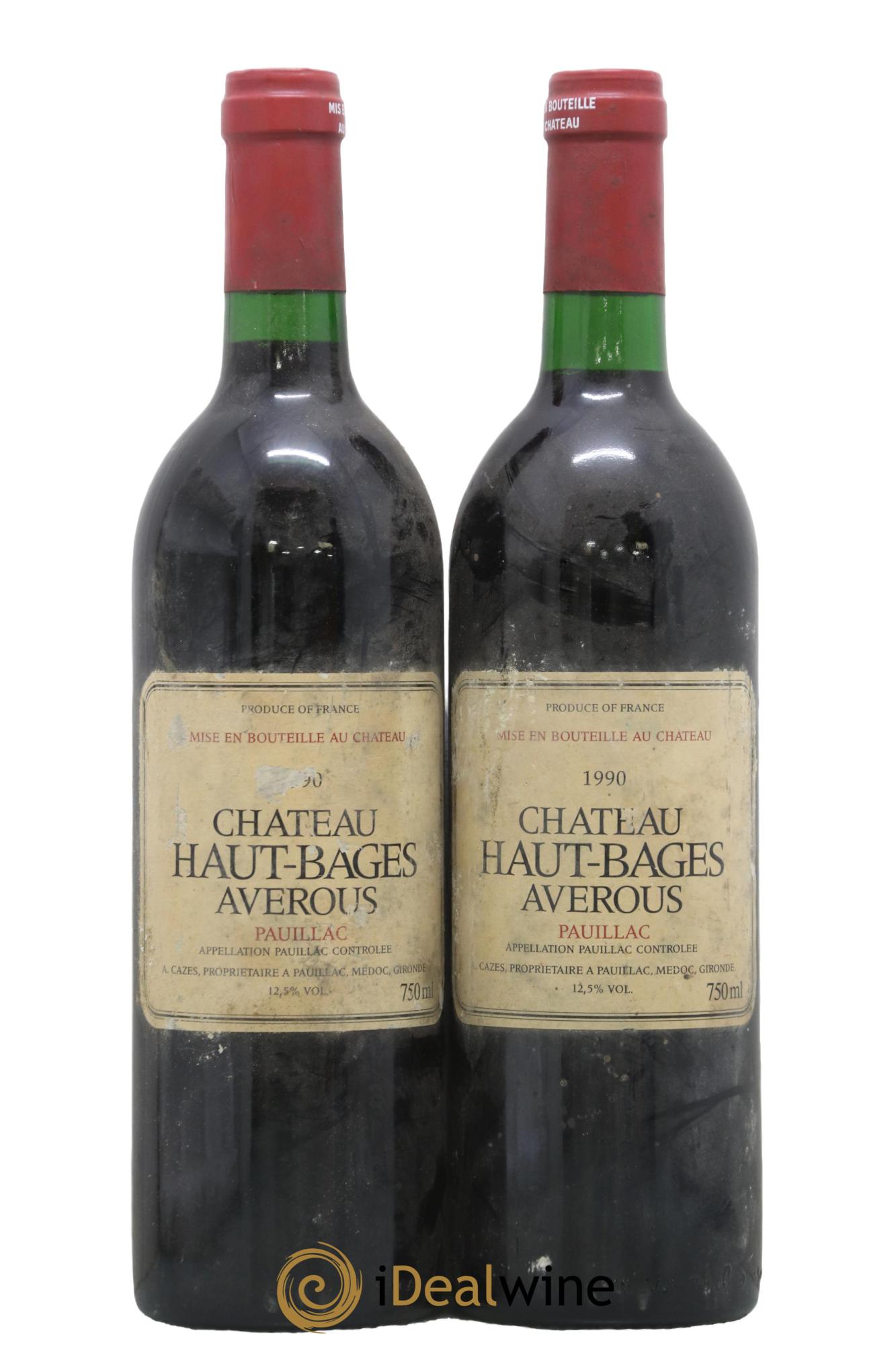 Château Haut Bages Averous Cru Bourgeois 1990 - Lot de 2 bouteilles - 0