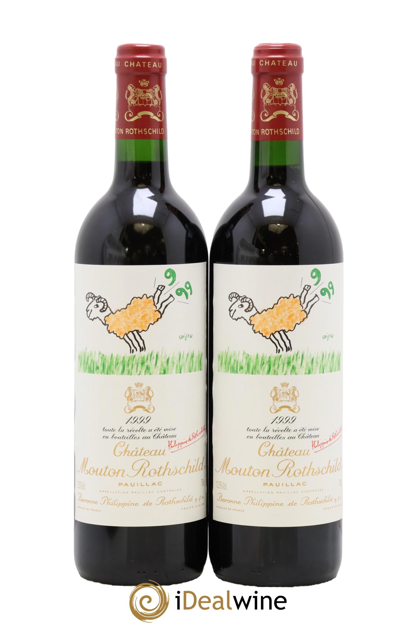 Château Mouton Rothschild 1er Grand Cru Classé 1999 - Lot of 2 bottles - 0