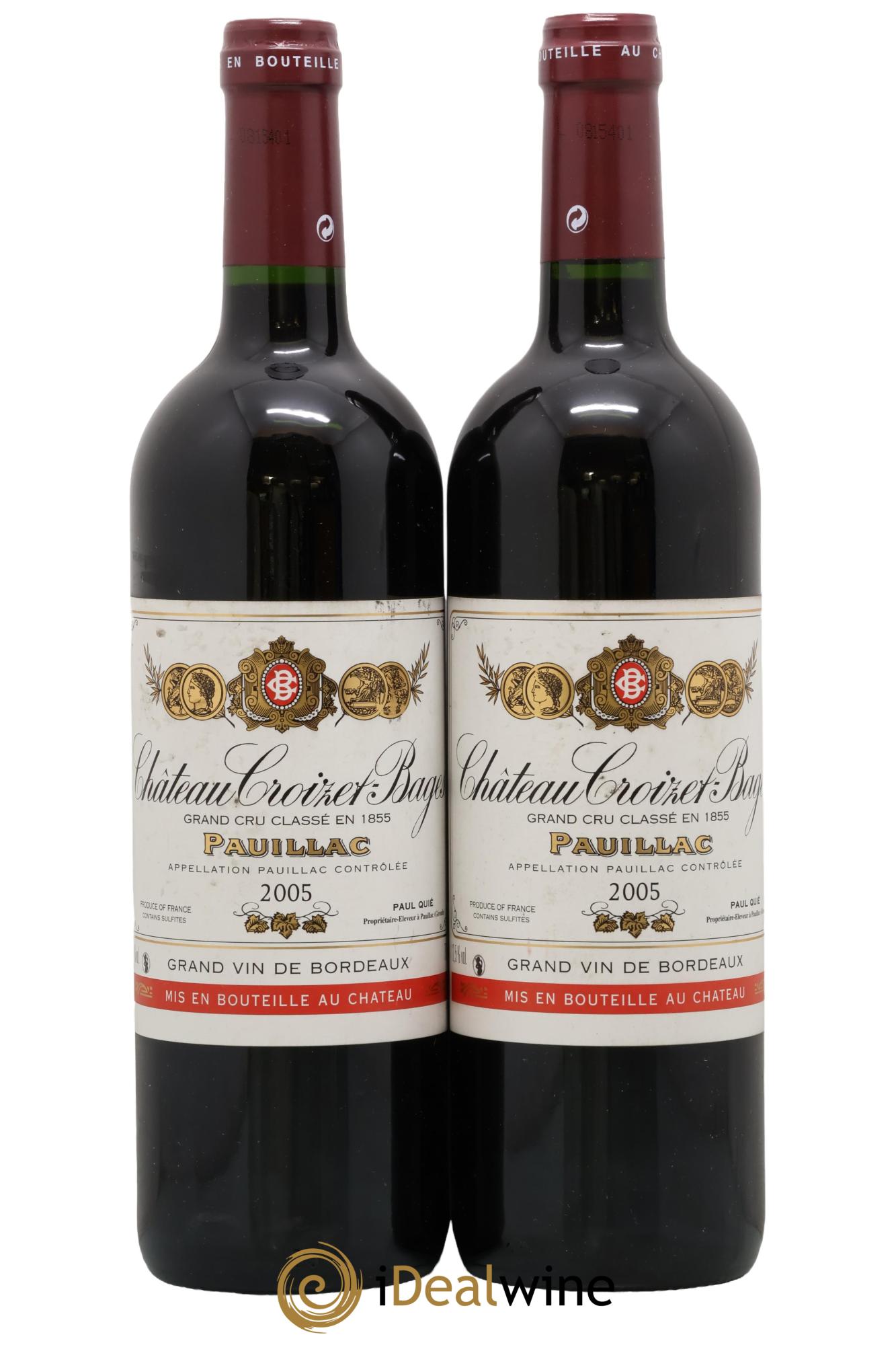 Château Croizet Bages 5ème Grand Cru Classé 2005 - Posten von 2 Flaschen - 0