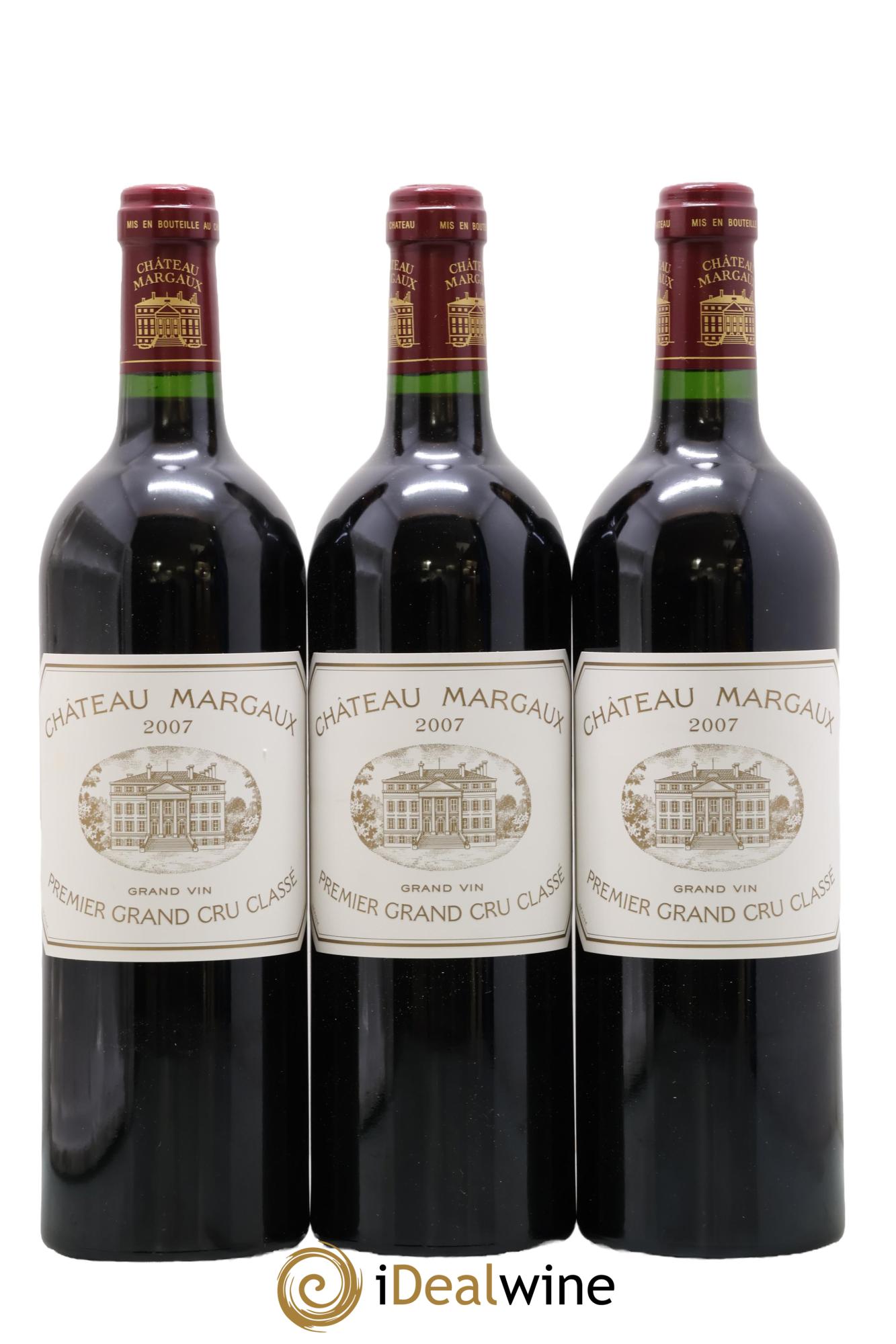 Château Margaux 1er Grand Cru Classé 2007 - Lot de 3 bouteilles - 0