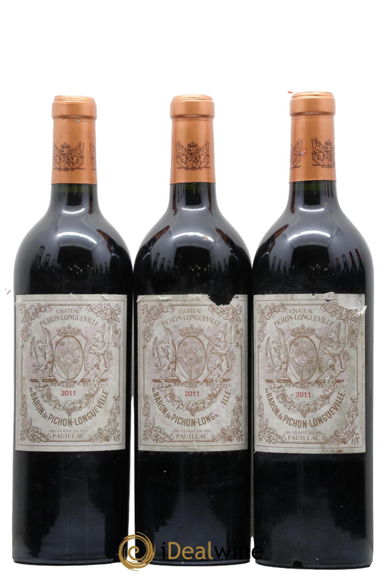 Pichon Longueville Baron 2ème Grand Cru Classé 2011 - Lot of 3 bottles - 0