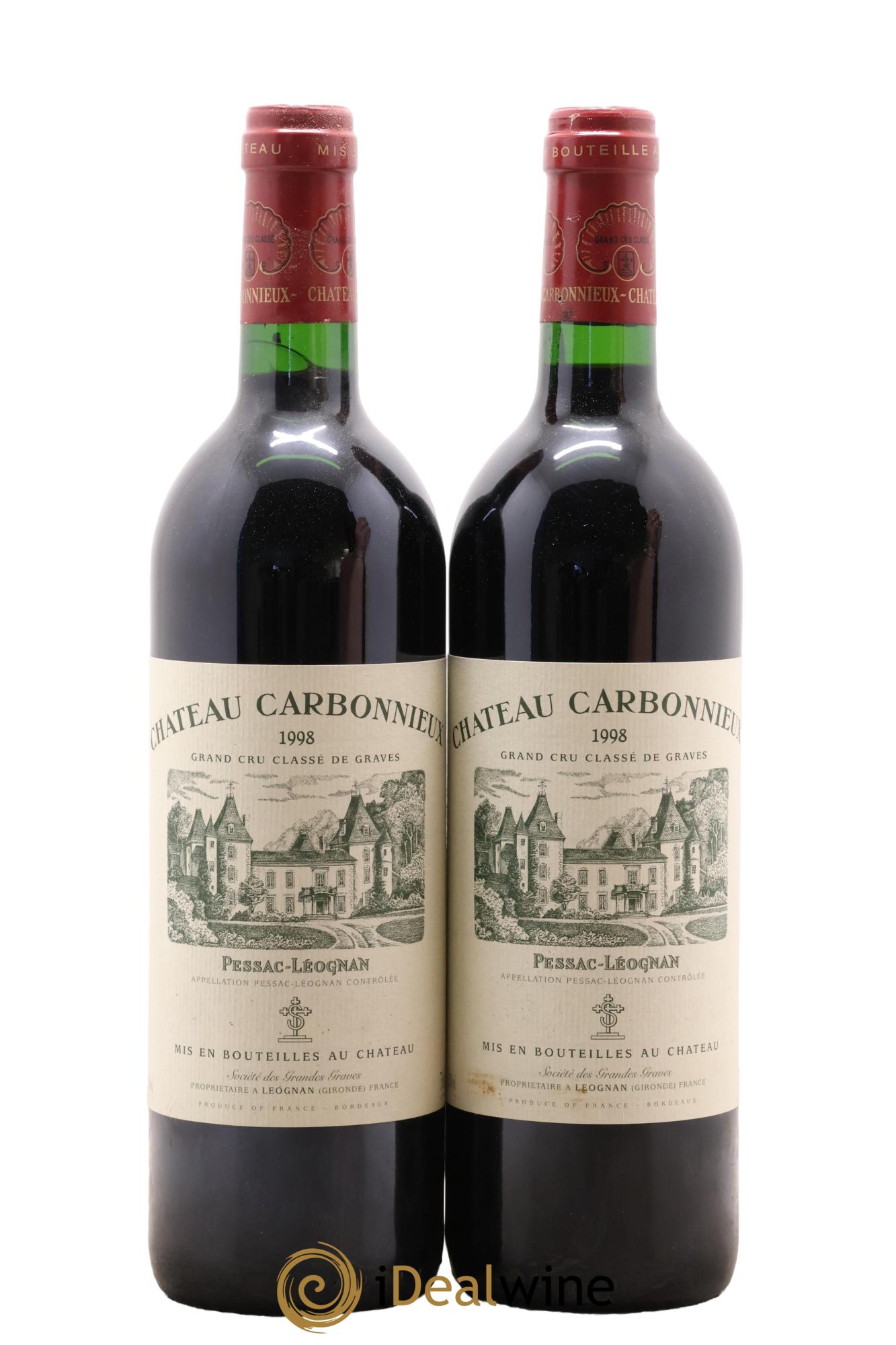 Château Carbonnieux Cru Classé de Graves 1998 - Lot de 2 bouteilles - 0