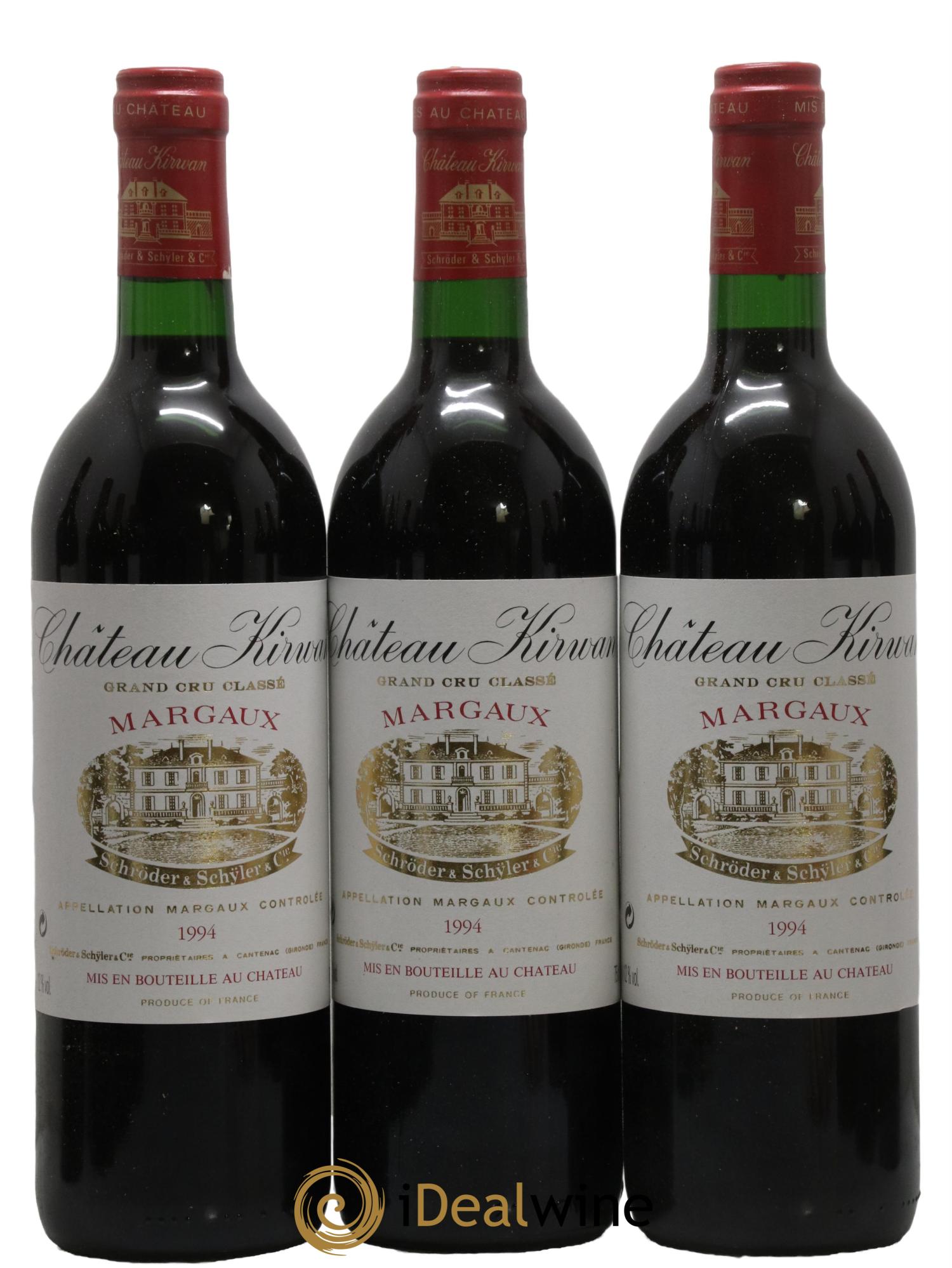 Château Kirwan 3ème Grand Cru Classé 1994 - Lot de 12 bouteilles - 1