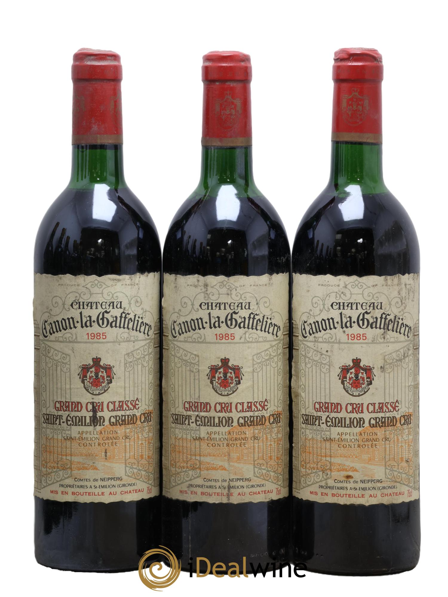 Château Canon la Gaffelière 1er Grand Cru Classé B 1985 - Lot of 3 bottles - 0