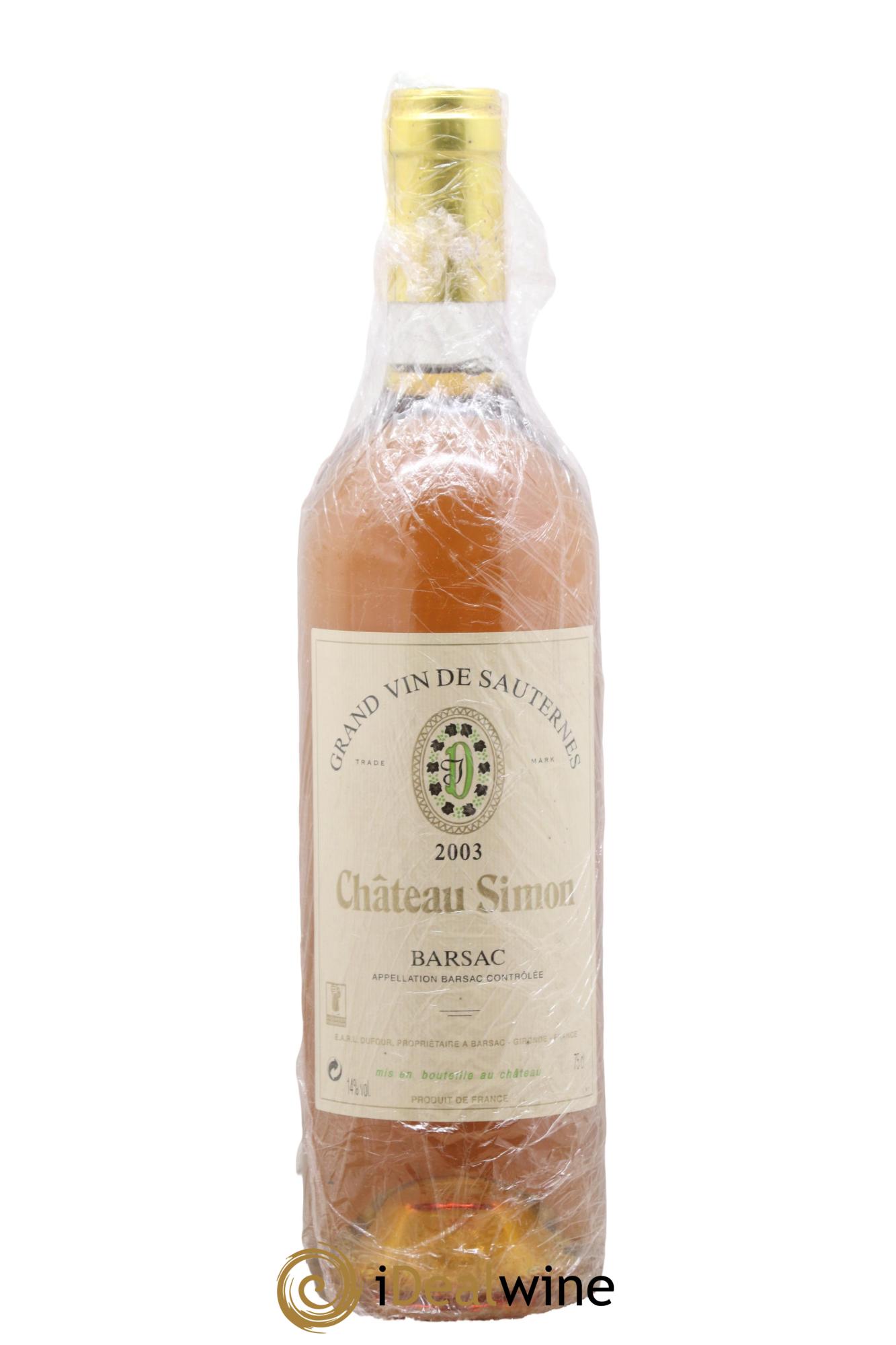 Barsac Château Simon 2003 - Posten von 1 Flasche - 0