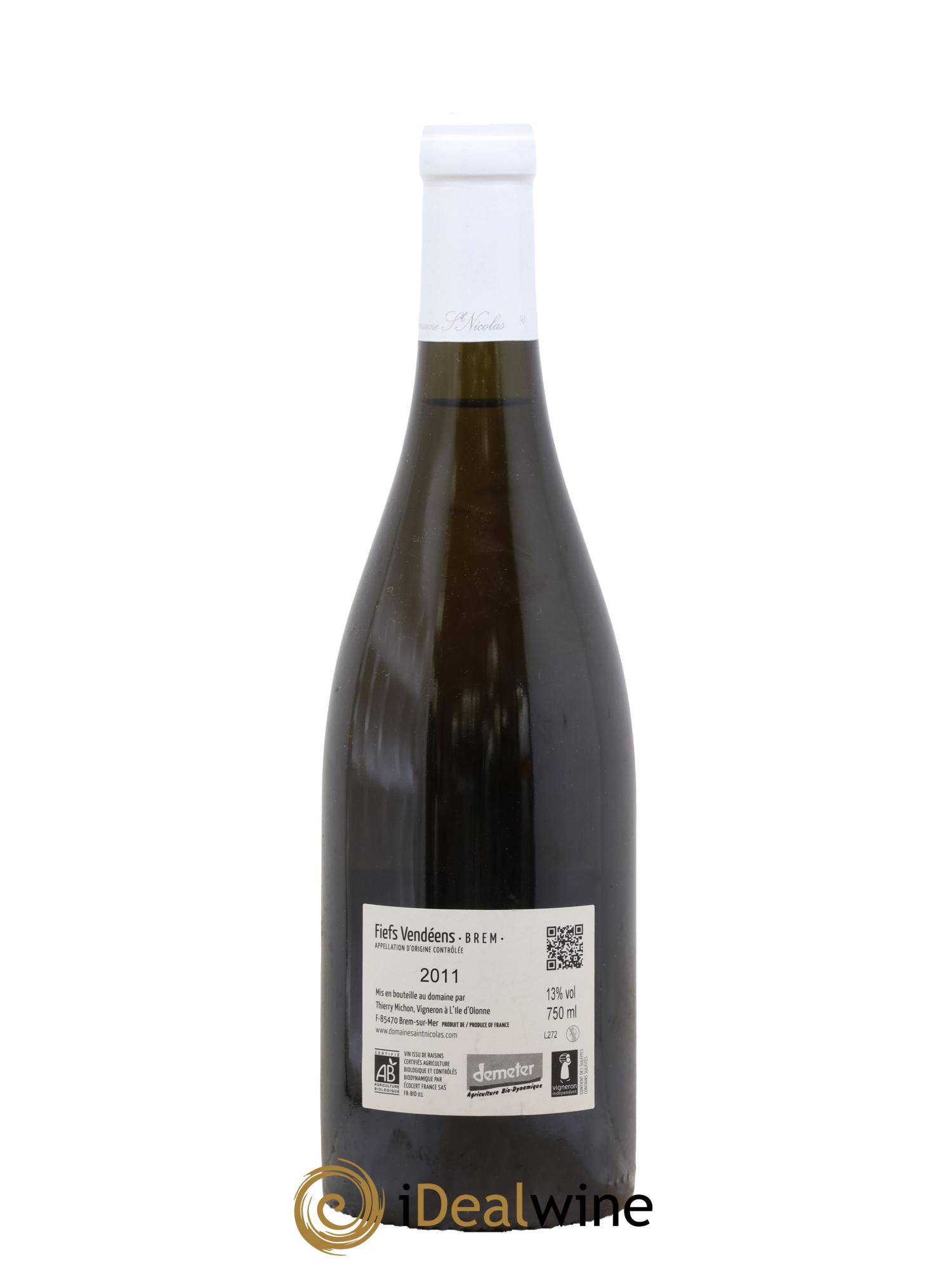 Fiefs Vendéens Brem Haut des Clous Domaine Saint Nicolas 2011 - Lot de 1 bouteille - 1