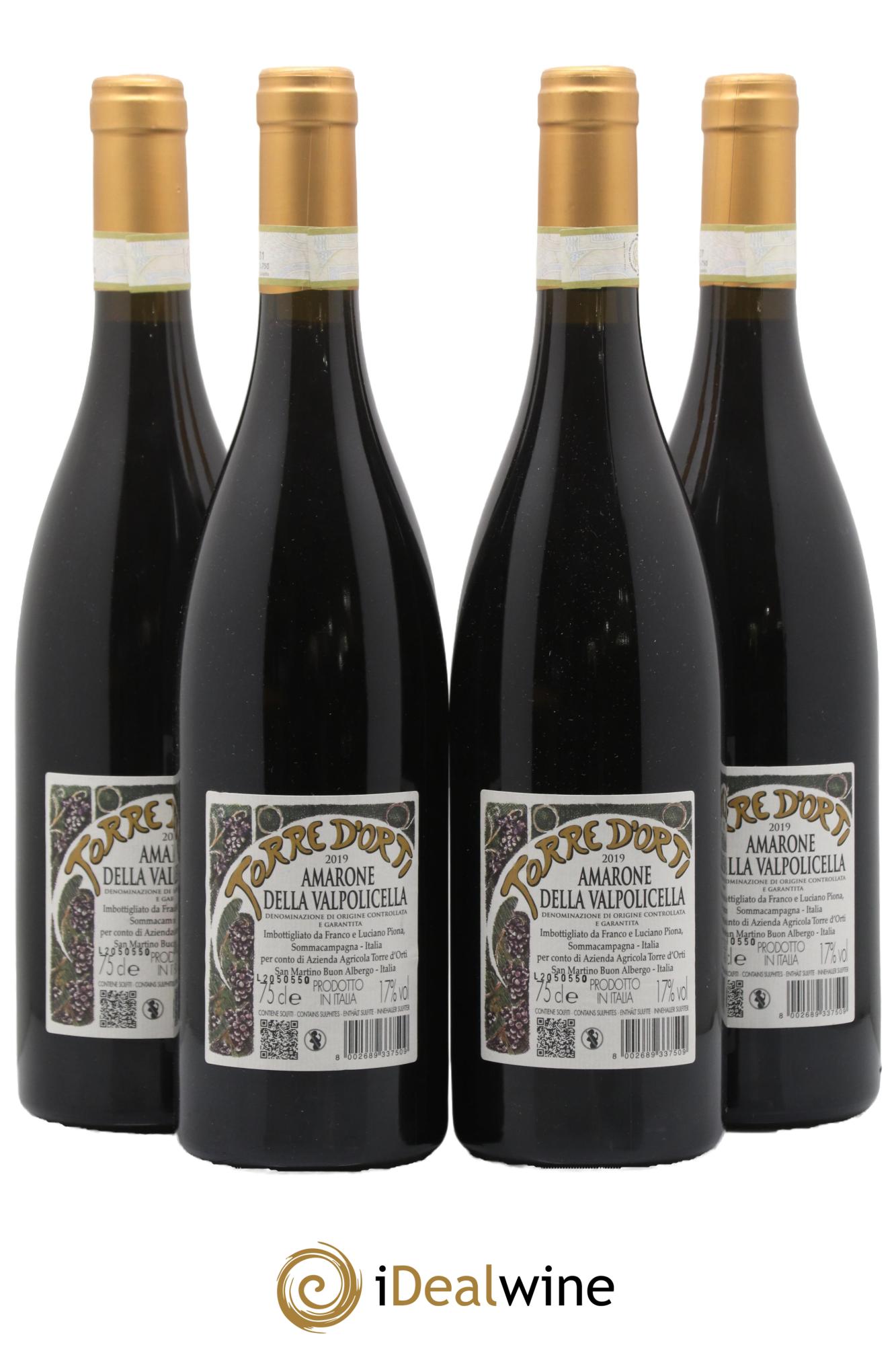 Amarone della Valpolicella DOC Torre D'Orti 2019 - Lotto di 4 bottiglie - 1