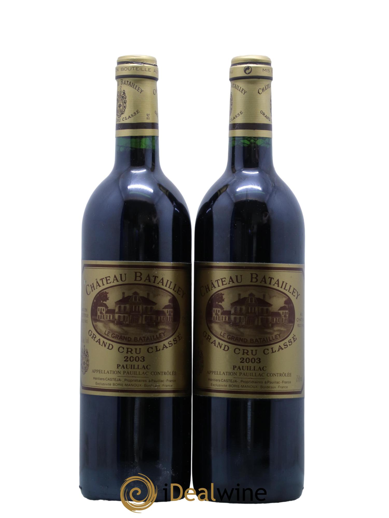 Château Batailley 5ème Grand Cru Classé 2003 - Posten von 2 Flaschen - 0