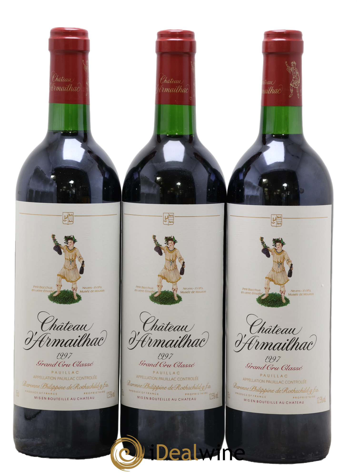 Château d' Armailhac - Mouton Baron(ne) Philippe 5ème Grand Cru Classé 1997 - Lotto di 3 bottiglie - 0