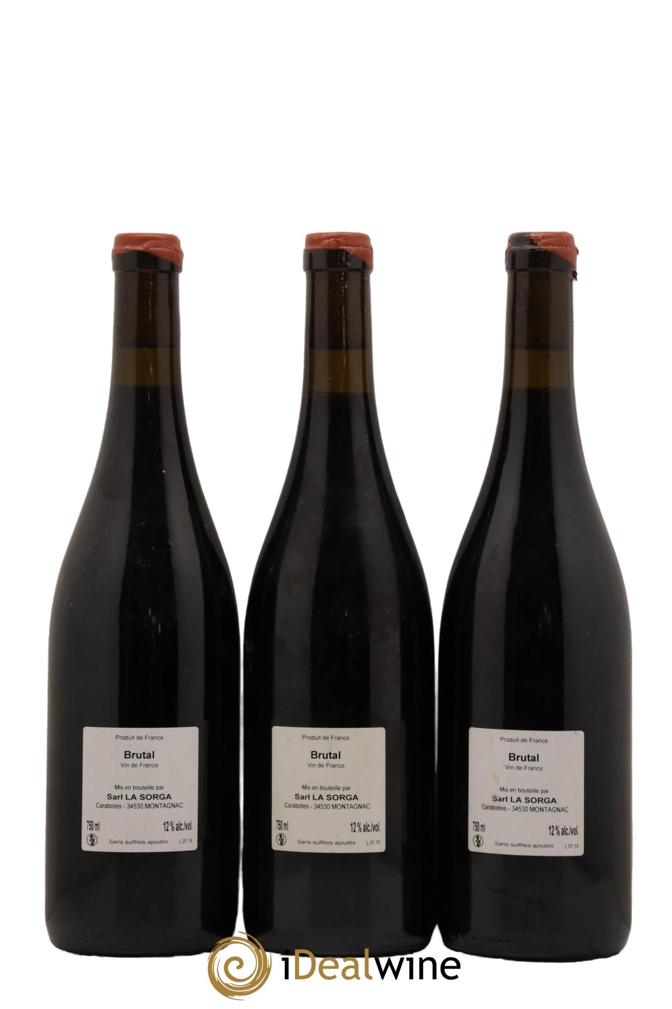 Vin de France Brutal La Sorga Anthony Tortul 2018 - Lot de 3 bouteilles - 1