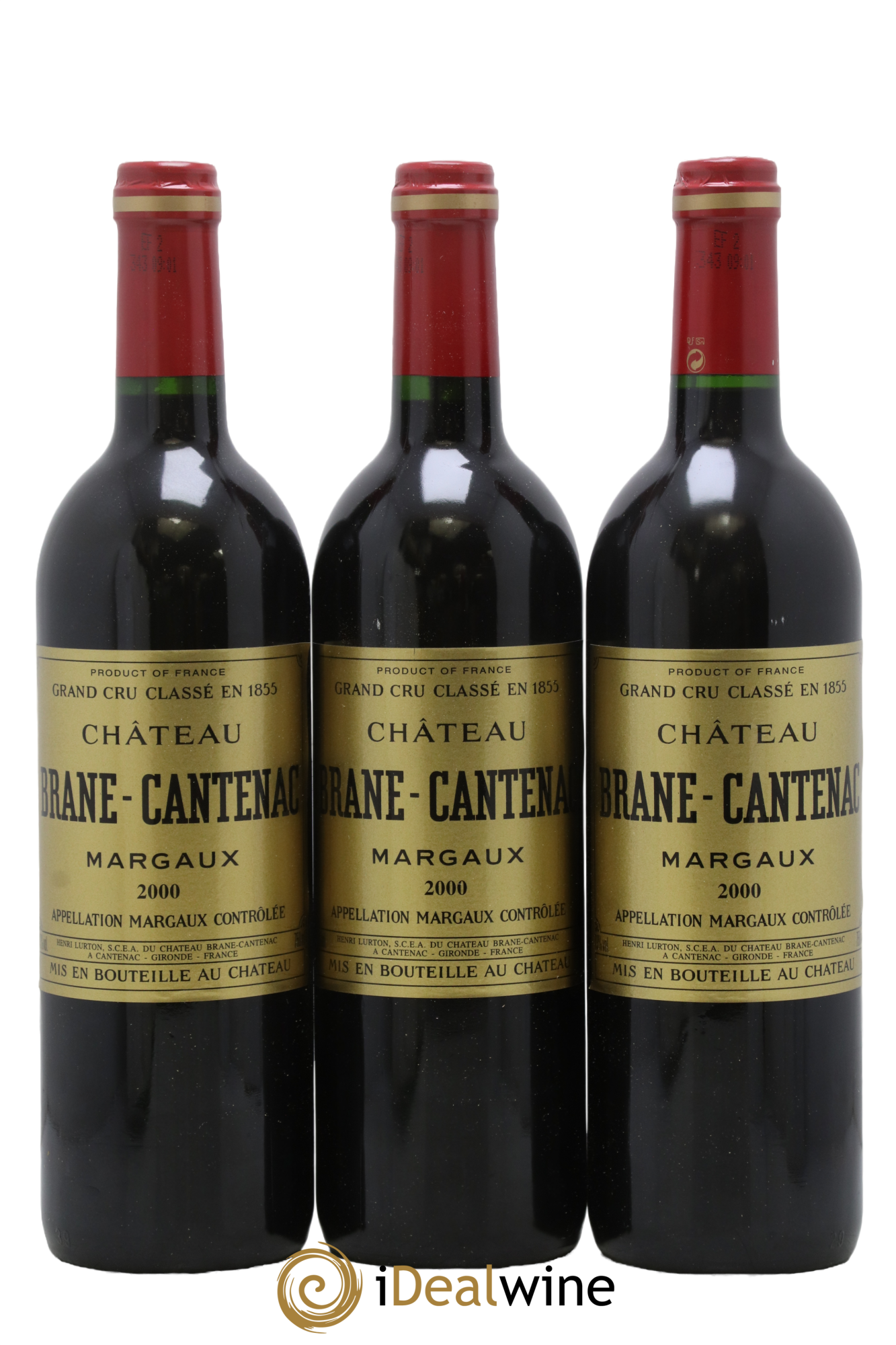 Château Brane Cantenac 2ème Grand Cru Classé 2000 - Lot de 3 bouteilles - 0