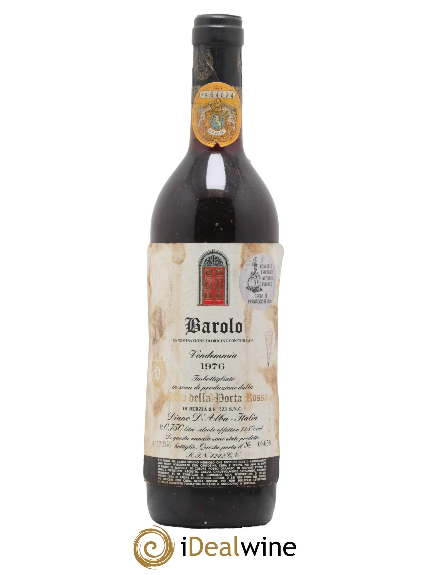 Barolo Cantina Della Porta Rossa 1976 - Lot de 1 bouteille - 0