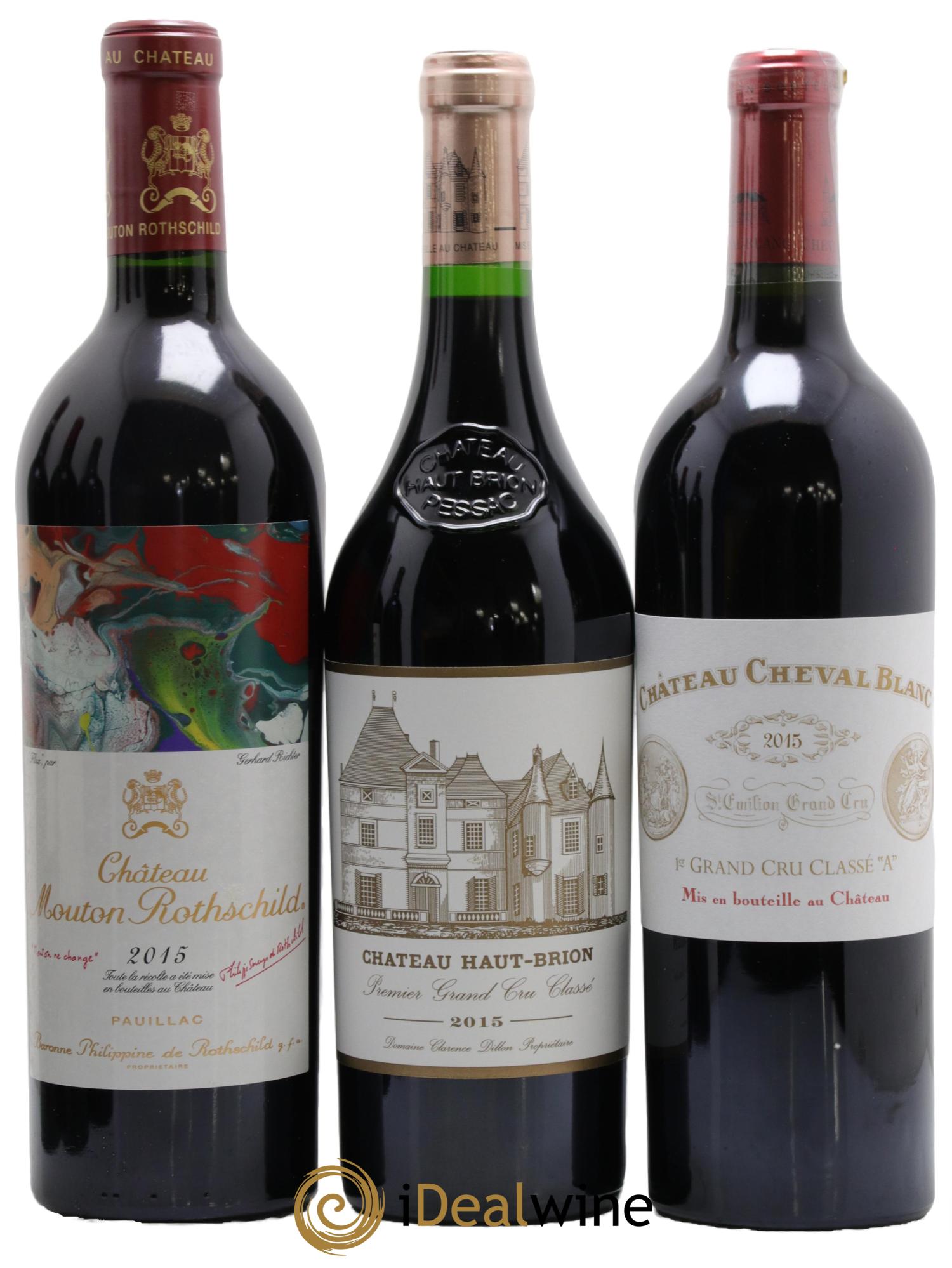 Caisse Collection Duclot  PETRUS - MARGAUX - LAFITE - MOUTON ROTHSCHILD - HAUT-BRION - CHEVAL BLANC - MISSION HAUT-BRION - AUSONE - YQUEM 2015 - Lot of 9 bottles - 3