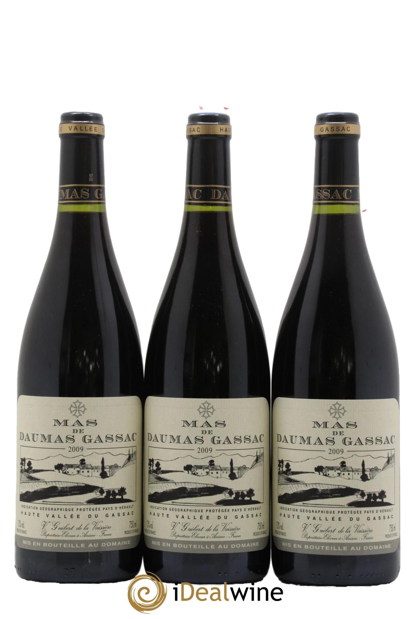 Saint-Guilhem-le-Désert - Cité d'Aniane Mas Daumas Gassac Famille Guibert de La Vaissière Mas de Daumas Gassac 2009 - Lot de 3 bouteilles - 0