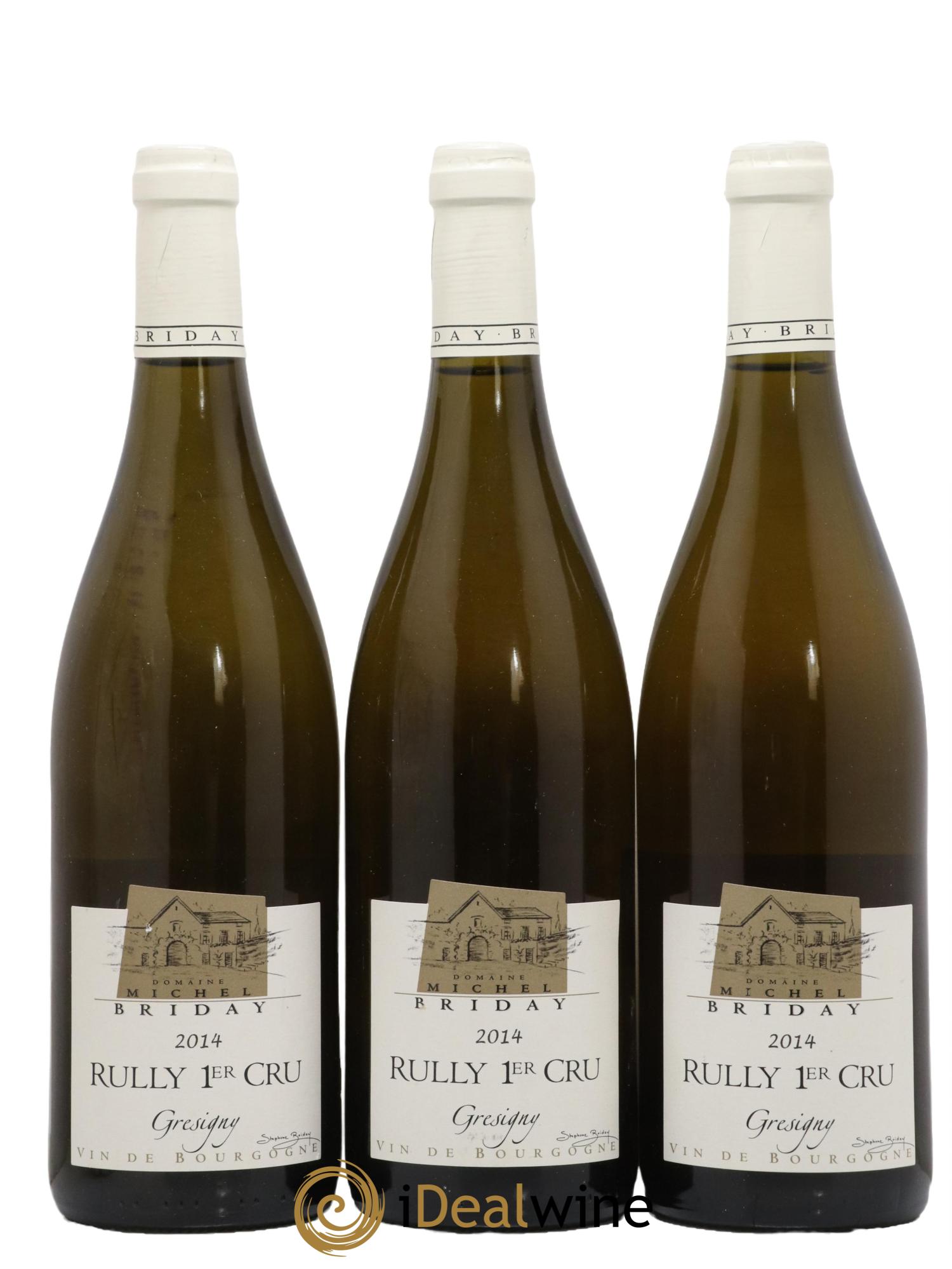 Rully 1er Cru Gresigny Michel Briday 2014 - Posten von 3 Flaschen - 0