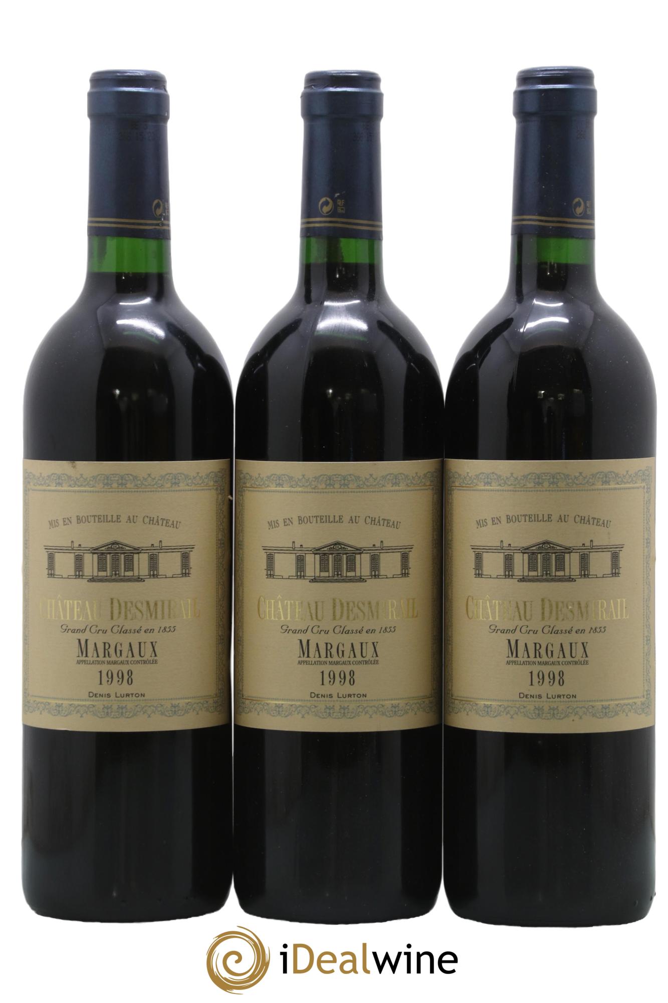 Château Desmirail 3ème Grand Cru Classé 1998 - Lot de 3 bouteilles - 0