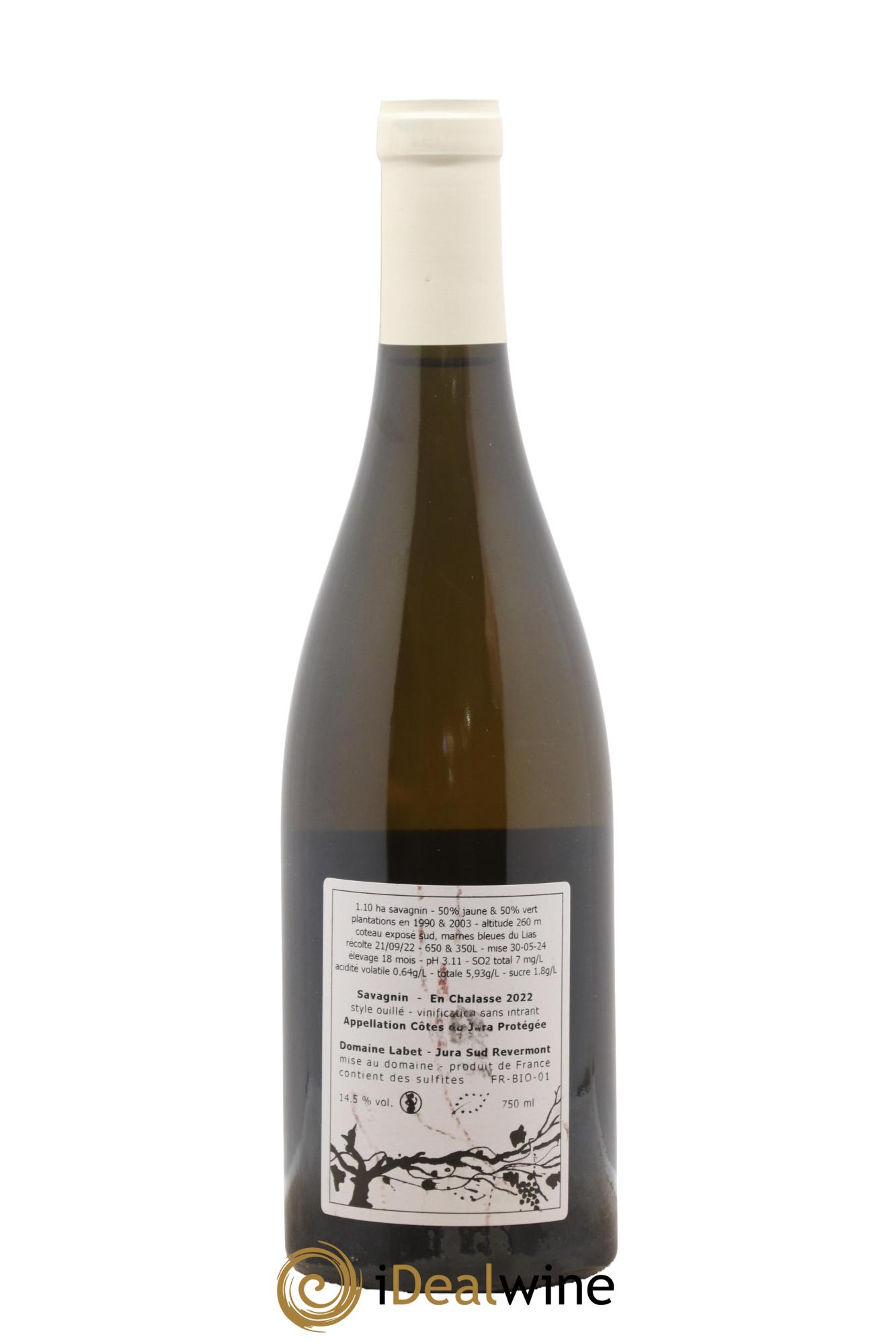Côtes du Jura Savagnin en Chalasse Romain - Julien - Charline Labet 2022 - Lotto di 1 bottiglia - 1