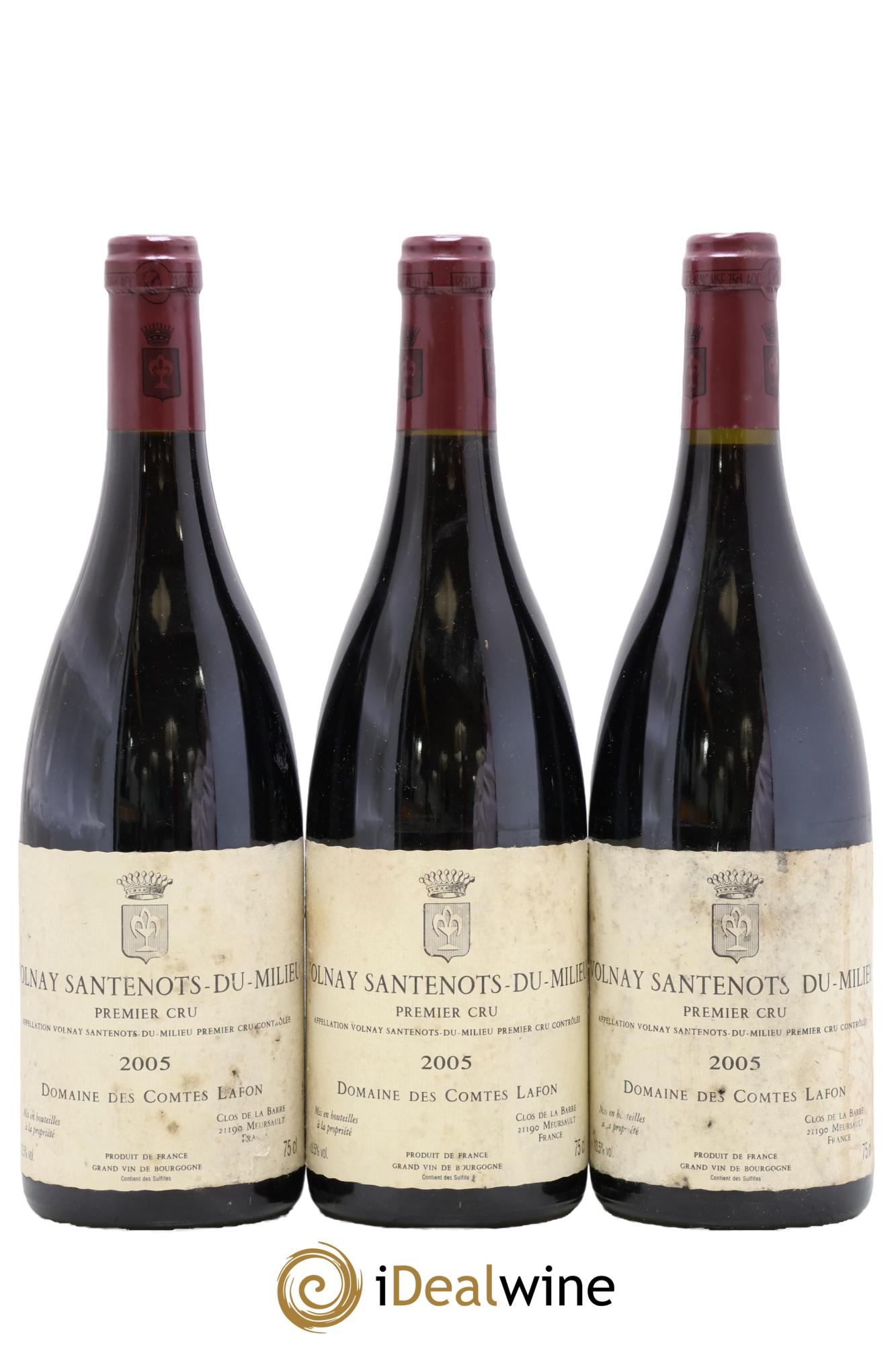 Volnay 1er Cru Santenots du Milieu Comtes Lafon (Domaine des) 2005 - Lot de 3 bouteilles - 0