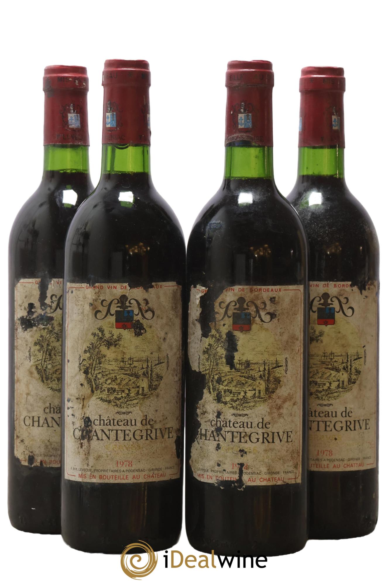 Château de Chantegrive 1978 - Lot de 4 bouteilles - 0