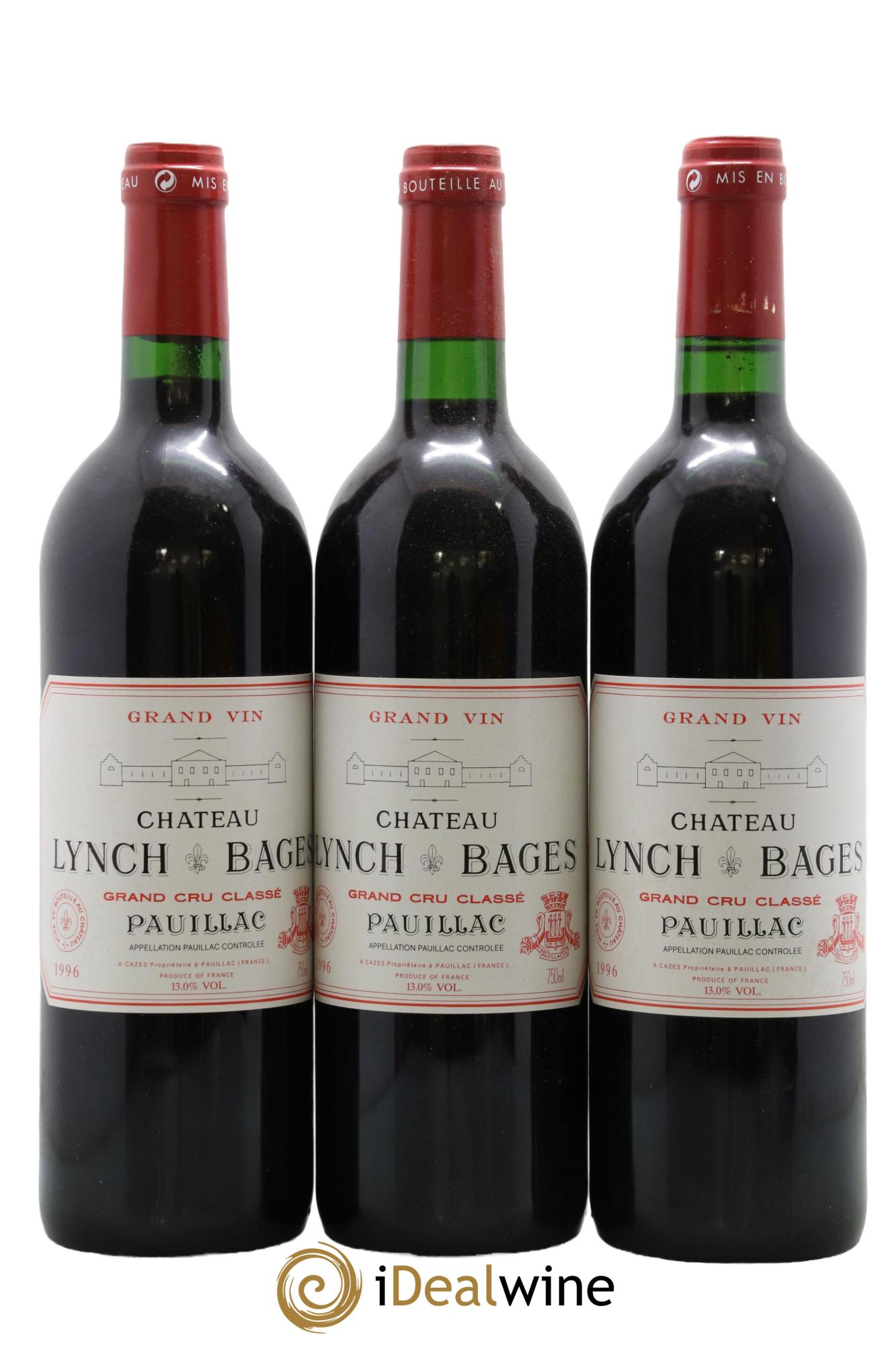 Château Lynch Bages 5ème Grand Cru Classé 1996 - Lot de 12 bouteilles - 1