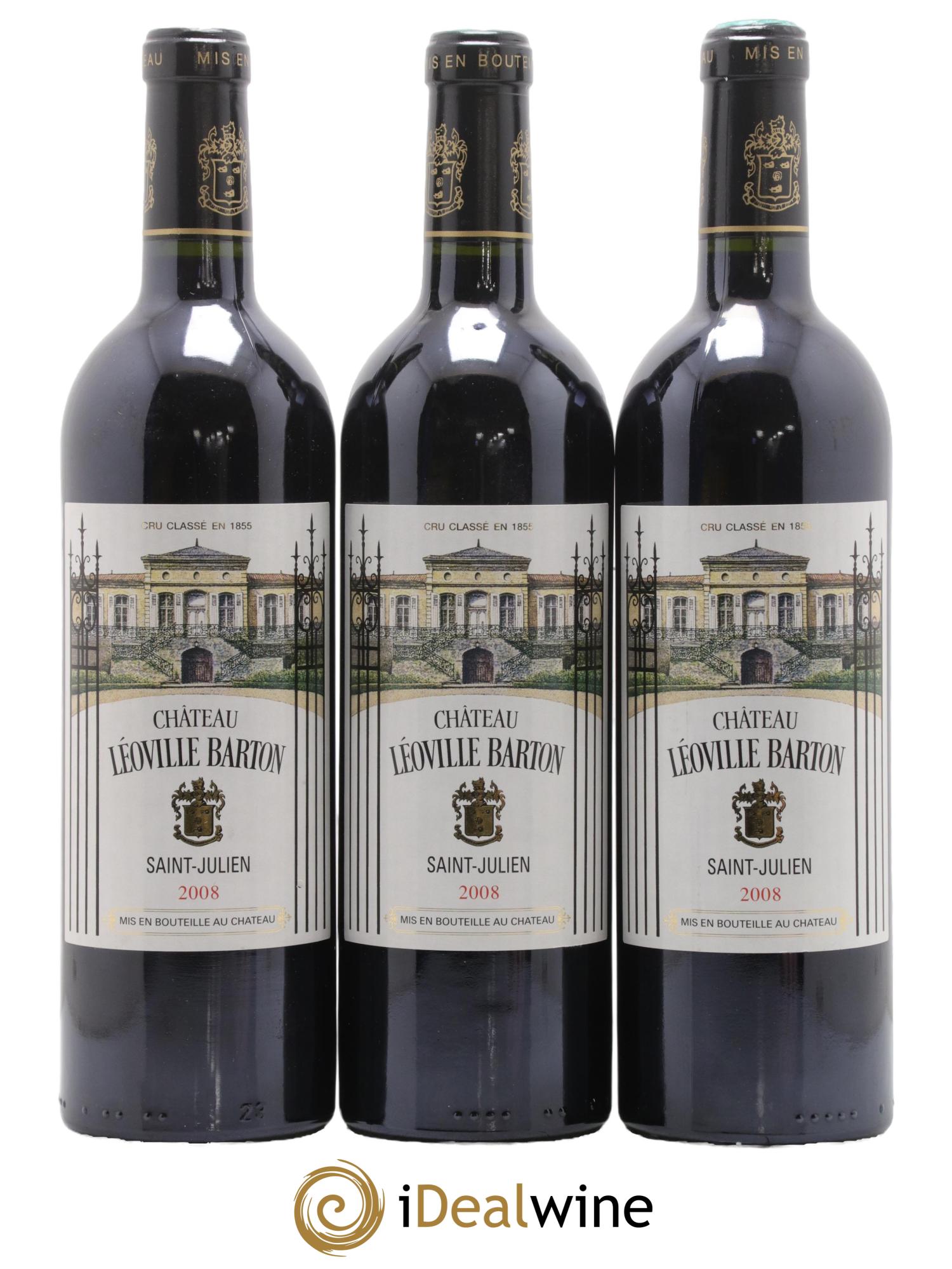 Château Léoville Barton 2ème Grand Cru Classé 2008 - Lot de 3 bouteilles - 0