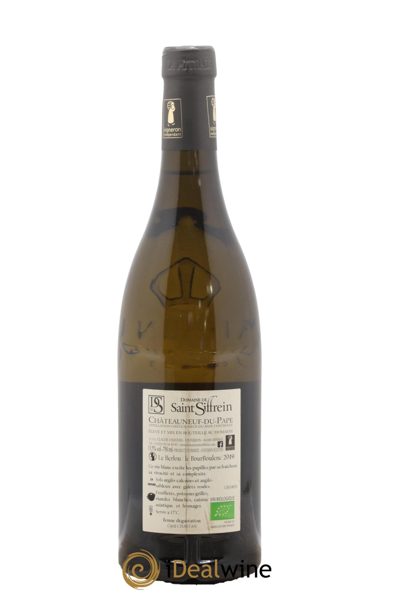 Châteauneuf-du-Pape Domaine Saint Siffren Le Berlou 2019 - Lot de 1 bouteille - 1