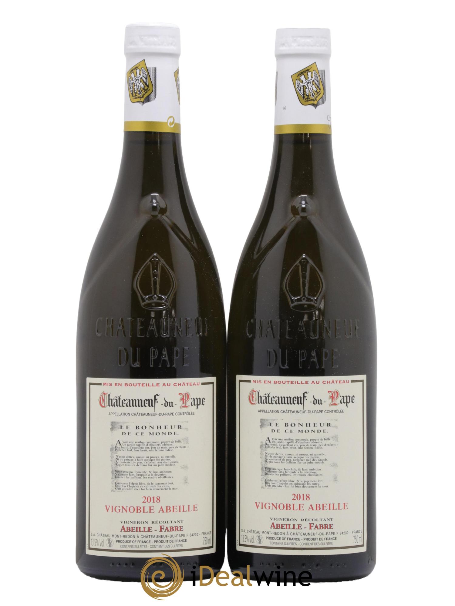 Châteauneuf-du-Pape Le Bonheur De Ce Monde Domaine Abeille Fabre 2018 - Posten von 2 Flaschen - 0