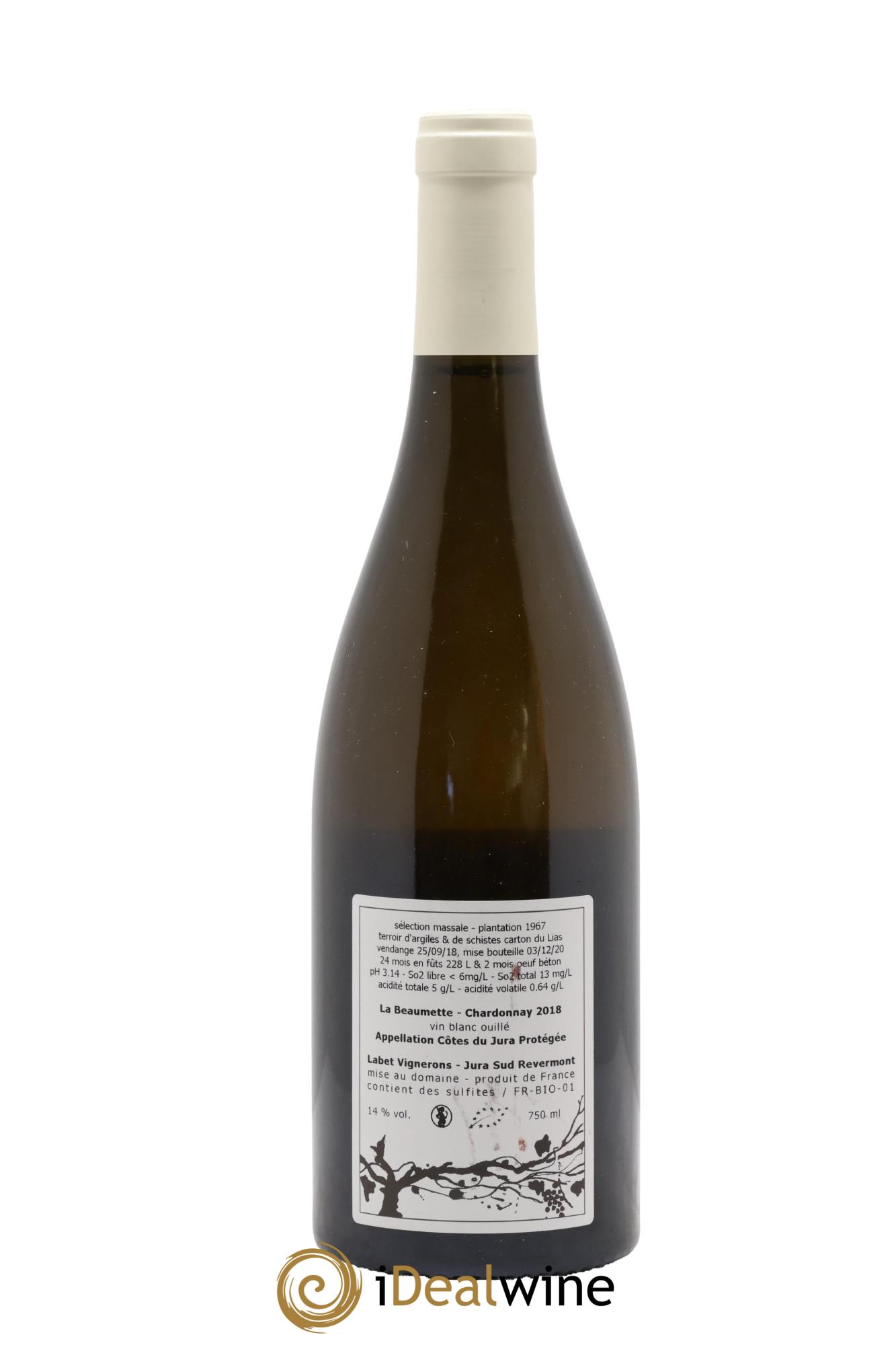 Côtes du Jura Chardonnay La Beaumette Labet (Domaine) 2018 - Lot de 1 bouteille - 1