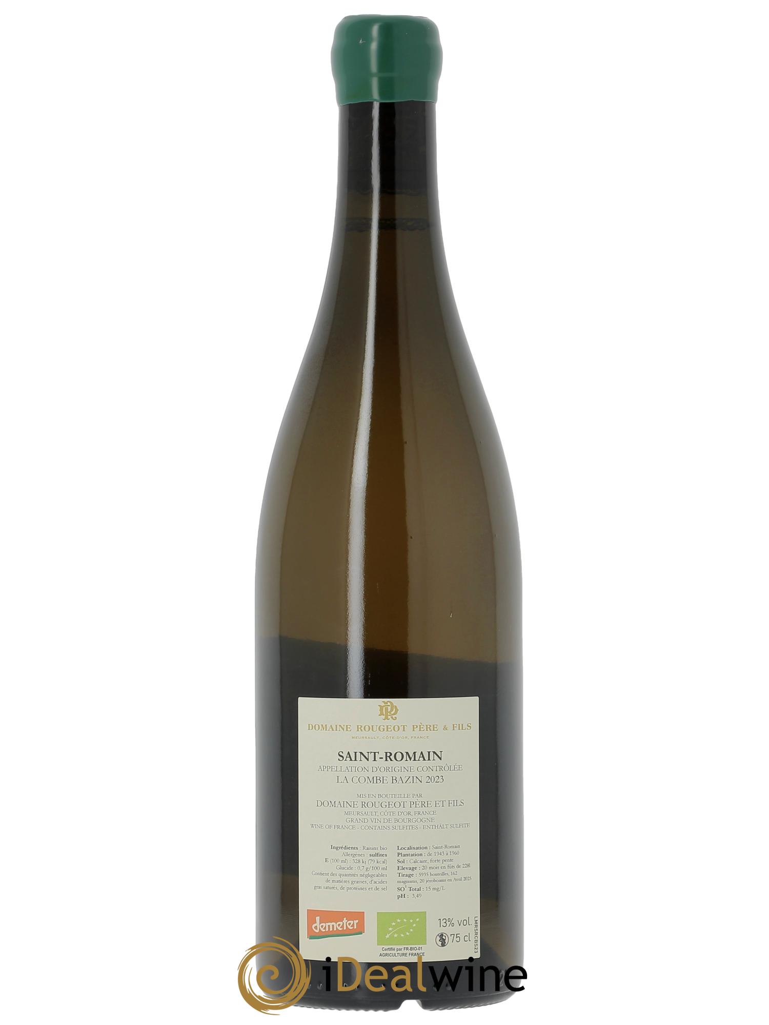 Saint-Romain Combe Bazin Sans Soufre Ajouté Rougeot Père et Fils  2023 - Lot of 1 bottle - 1