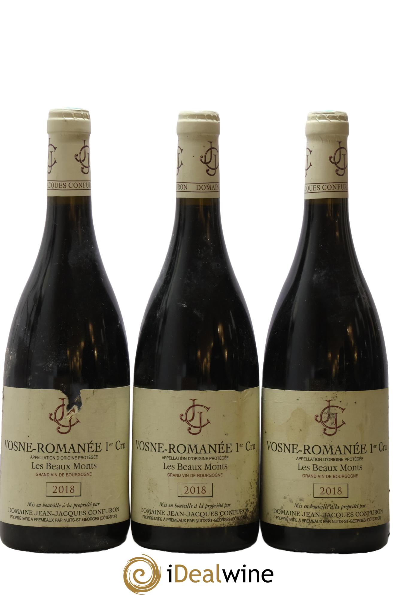 Vosne-Romanée 1er Cru Les Beaux Monts Jean-Jacques Confuron 2018 - Lot of 3 bottles - 0