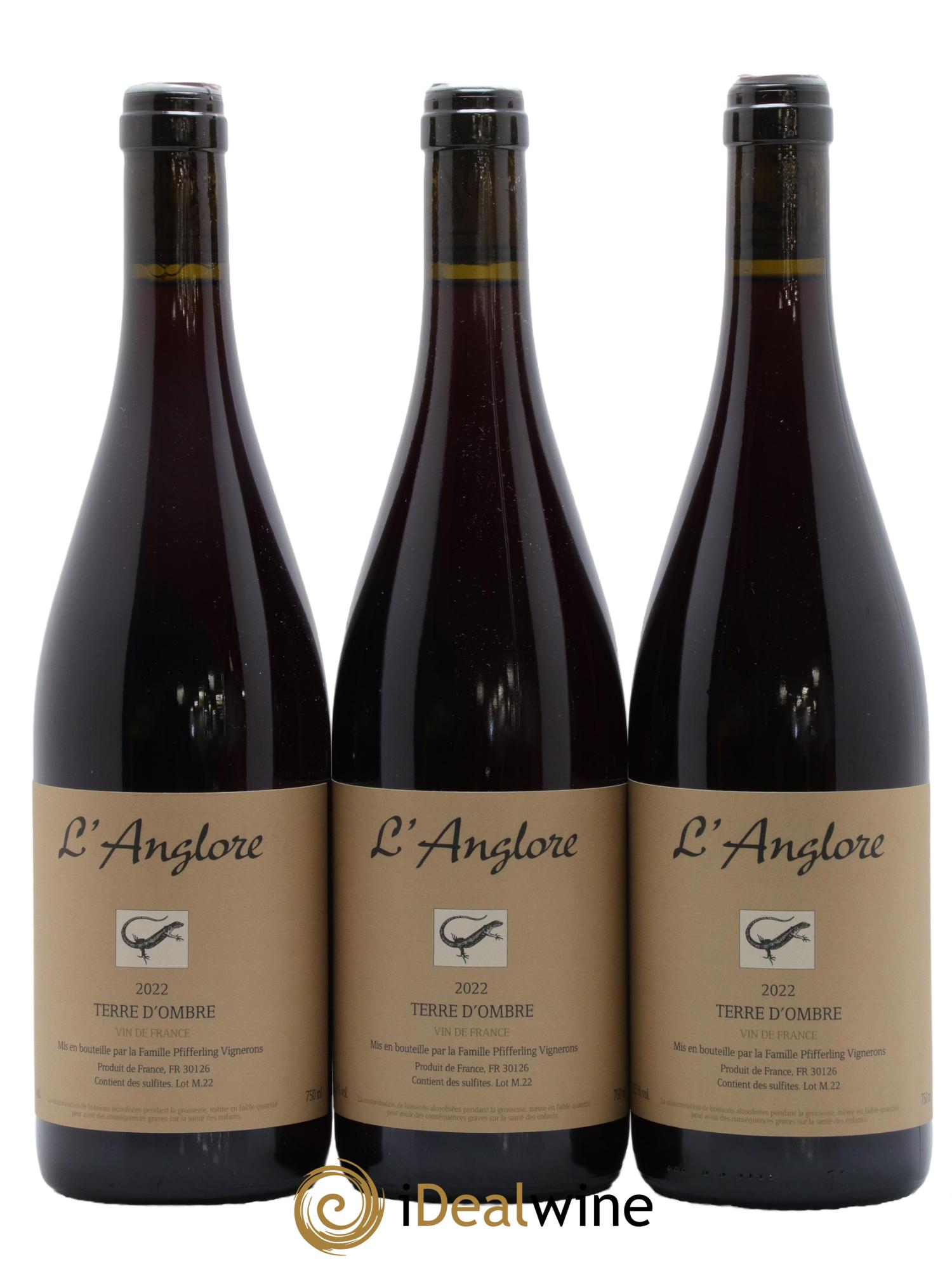 Vin de France Terre d'Ombre L'Anglore 2022 - Lot of 3 bottles - 0