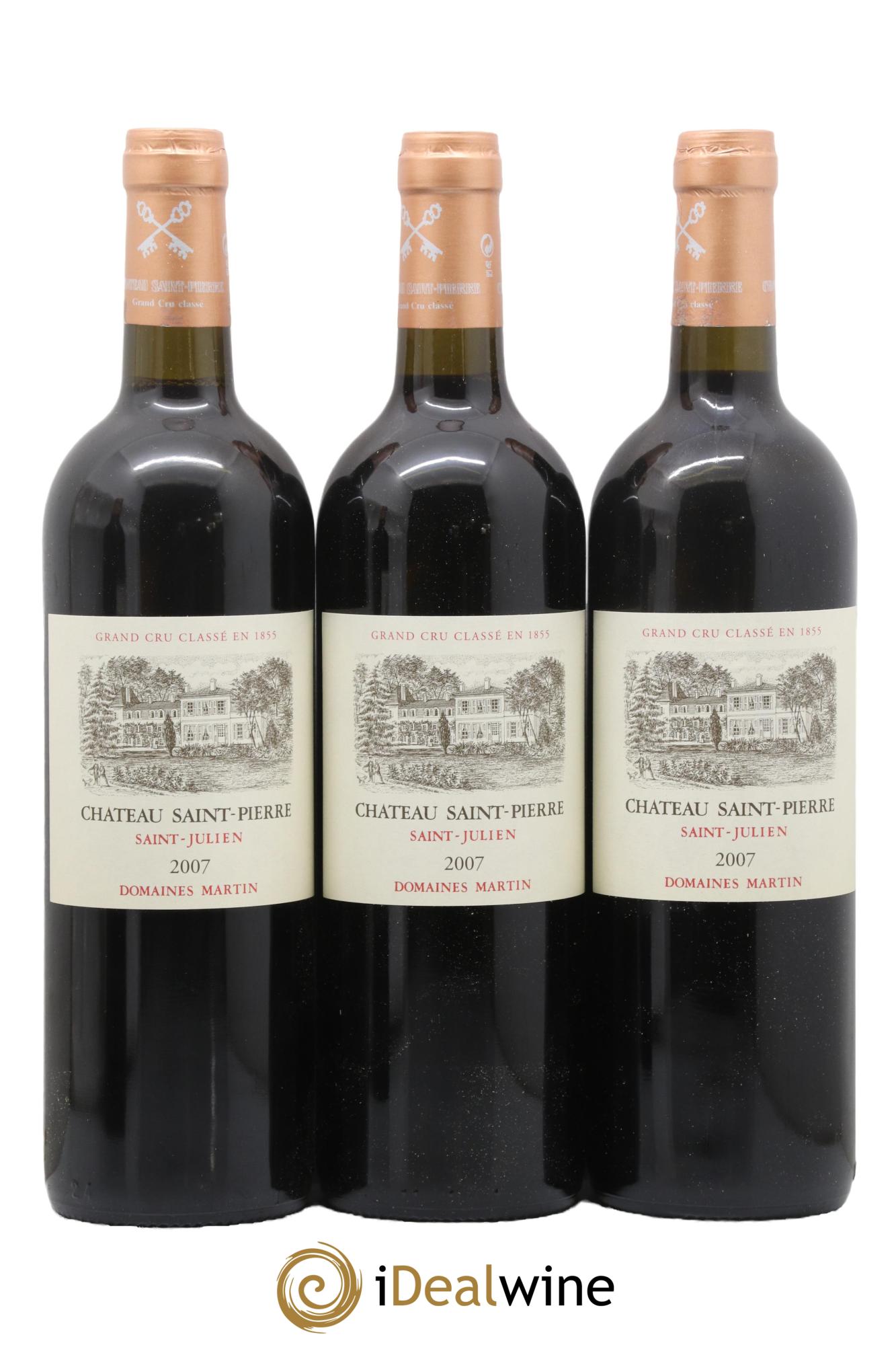 Château Saint-Pierre 4ème Grand Cru Classé 2007 - Lot de 3 bouteilles - 0